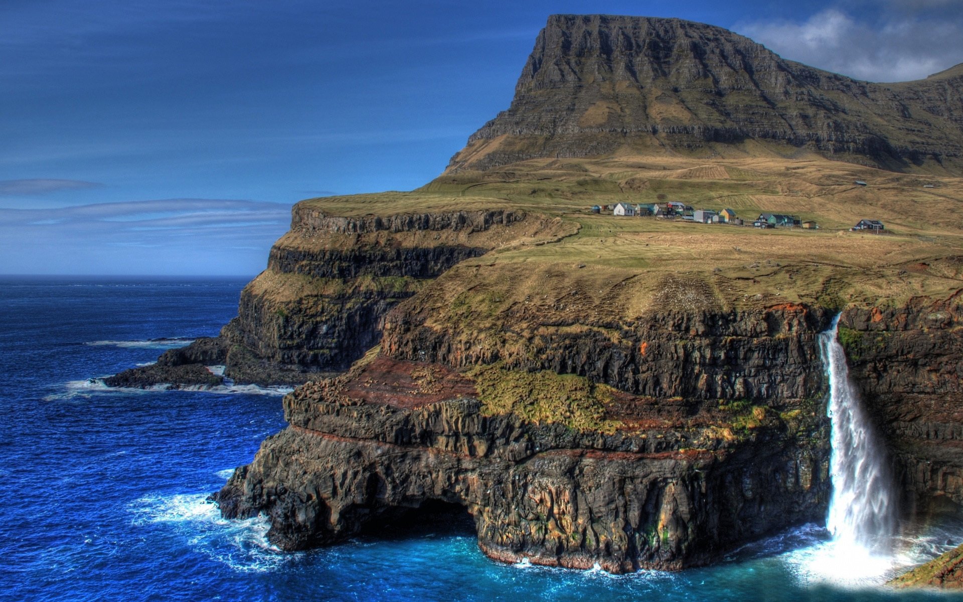 风景,自然风景,瀑布,大海,美丽壮观,宽屏