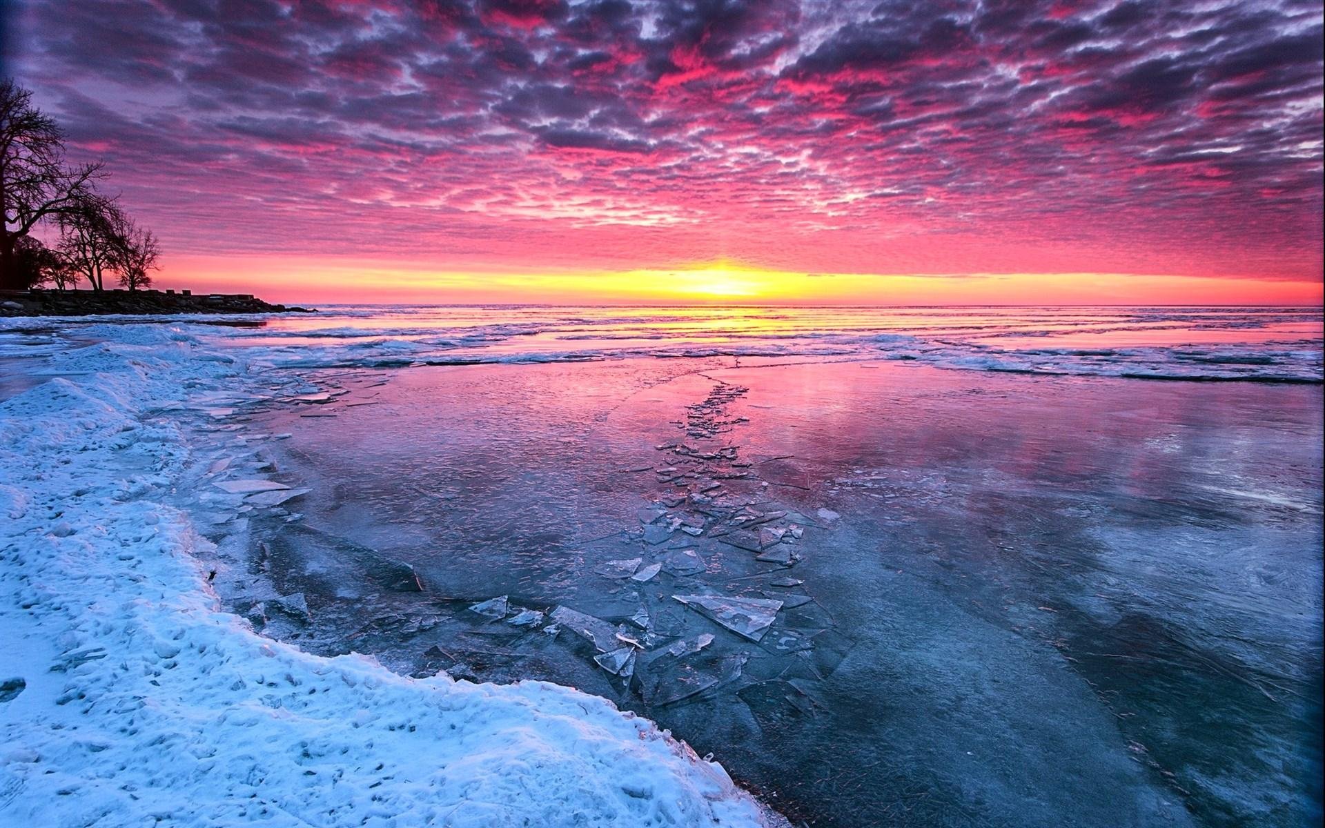 风景,晚霞,美丽壮观,宽屏