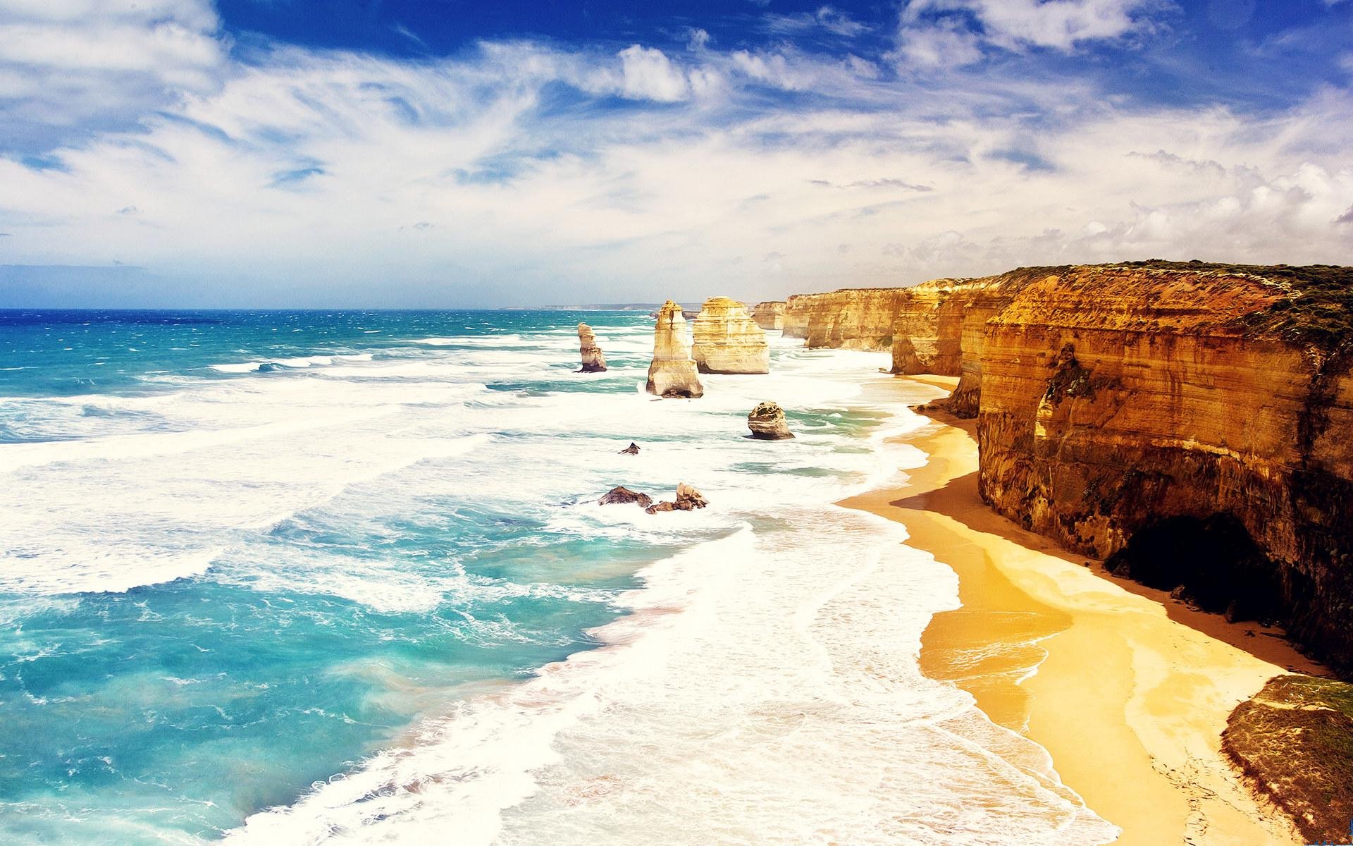 风景,澳大利亚,十二使徒岩,美丽壮观,宽屏