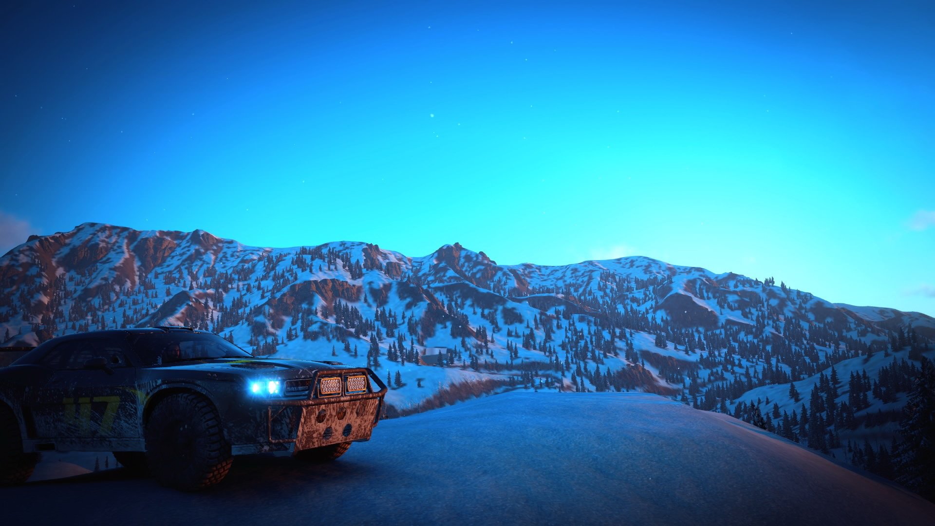 雪山,夜晚,汽车,自驾