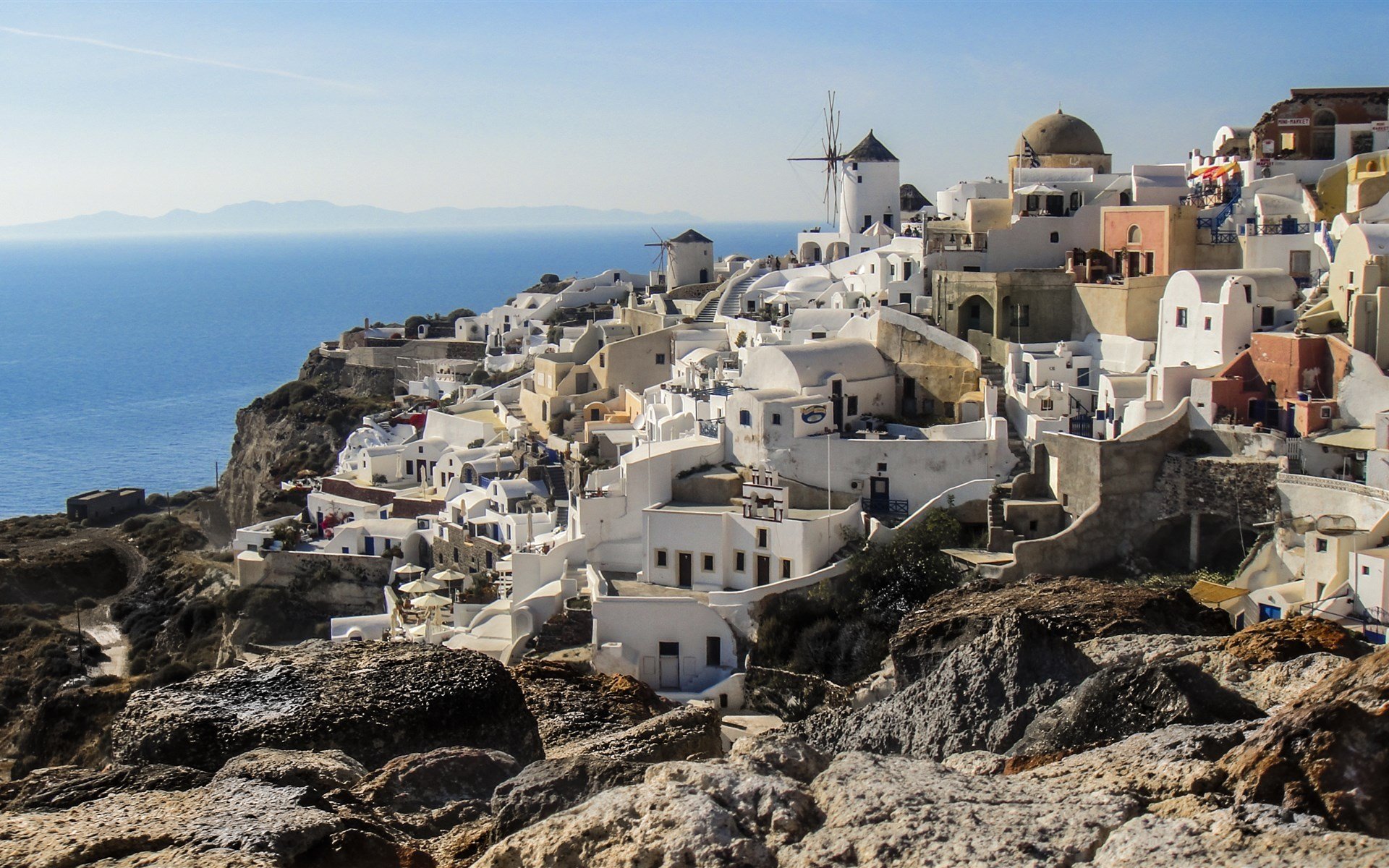 风景,欧洲风情,圣托里尼,美丽壮观,宽屏