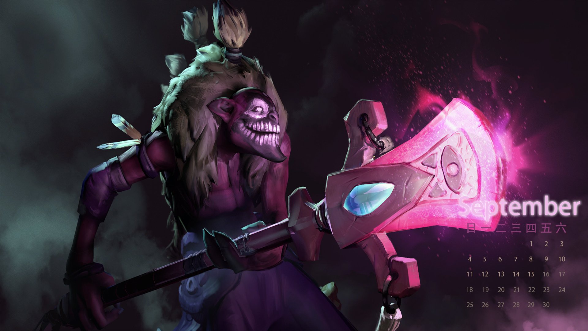 dota,dota2,刀塔2,刀塔,暗牧,暗影牧师,9月,九月,月历,日历