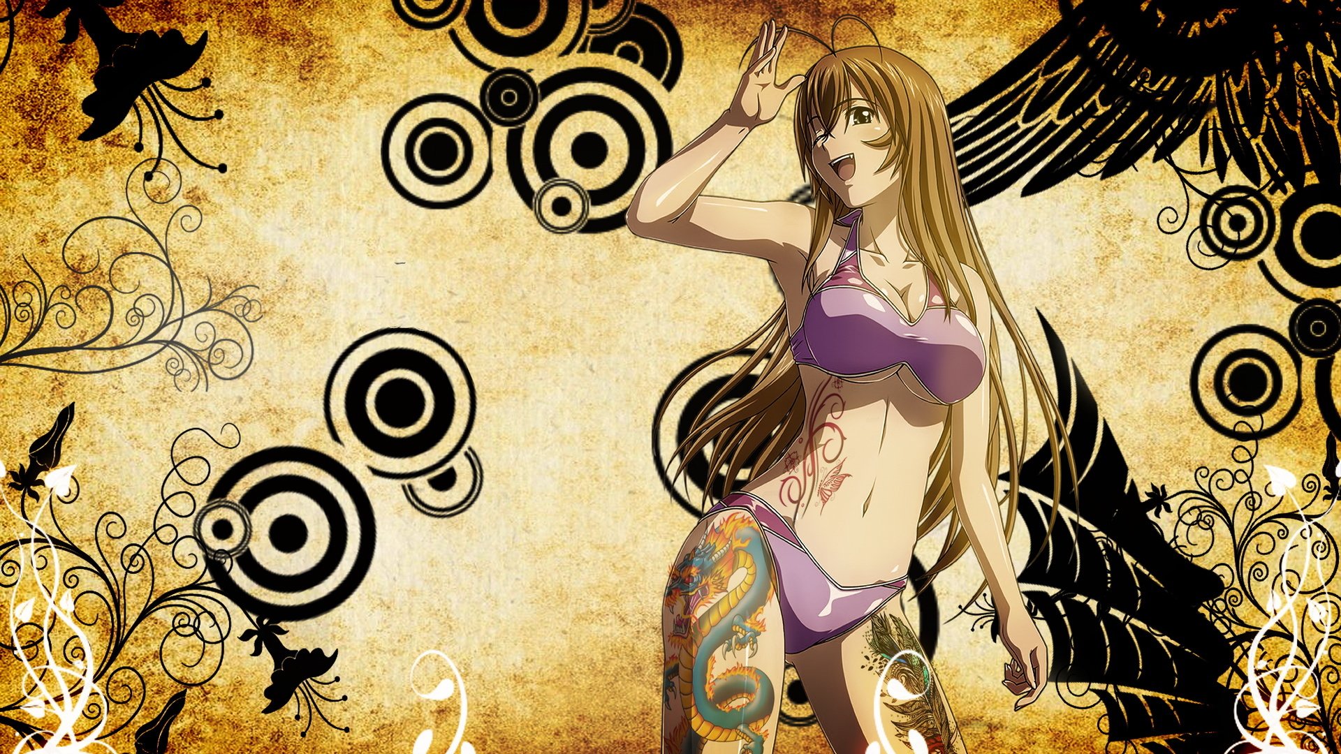 动漫,卡通,少女,内衣,纹身