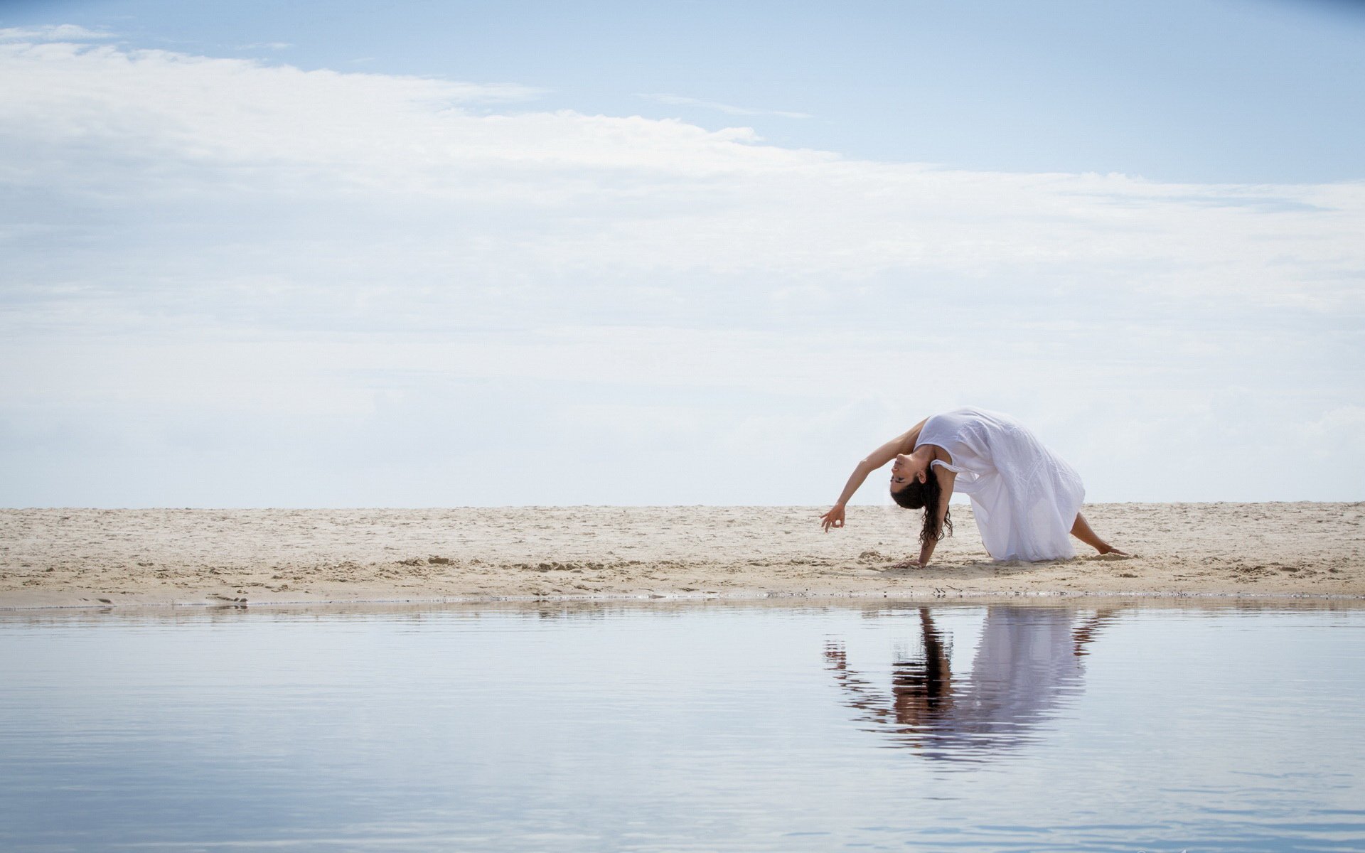 美女,跳舞,海边