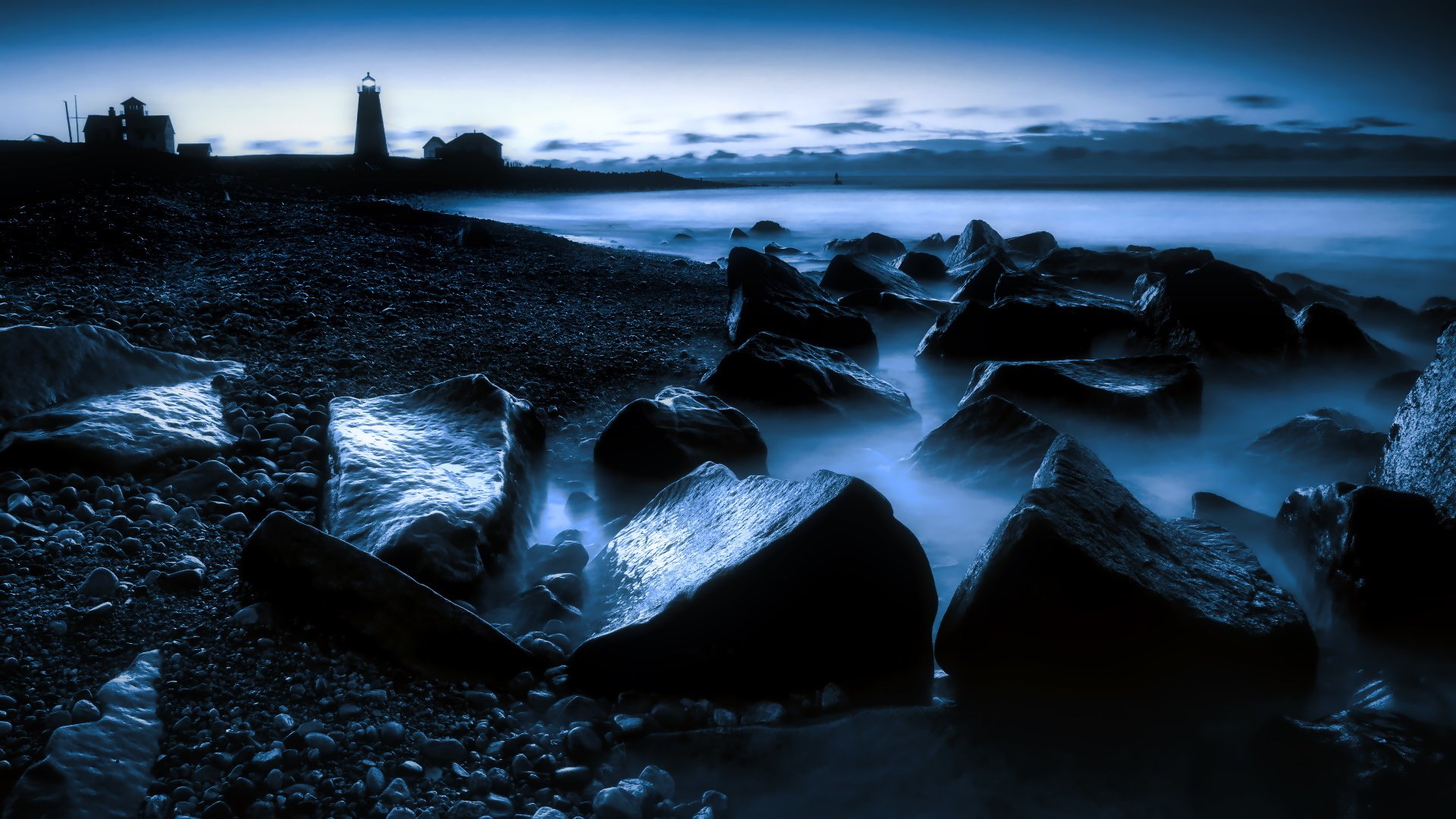 傍晚,黄昏,夜色,海边,礁石