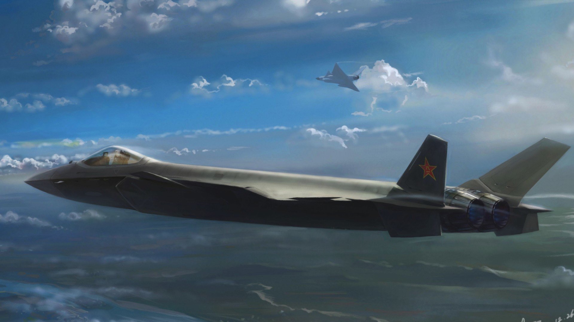 军事,蓝天,战斗机