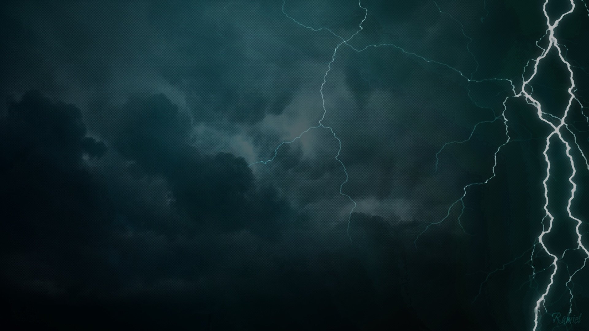 黑夜,闪电,黑色