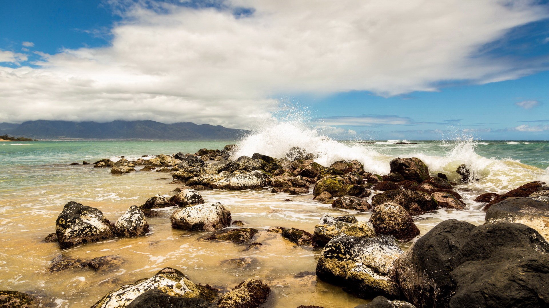 风景,风光,大海,礁石,蓝天,白云