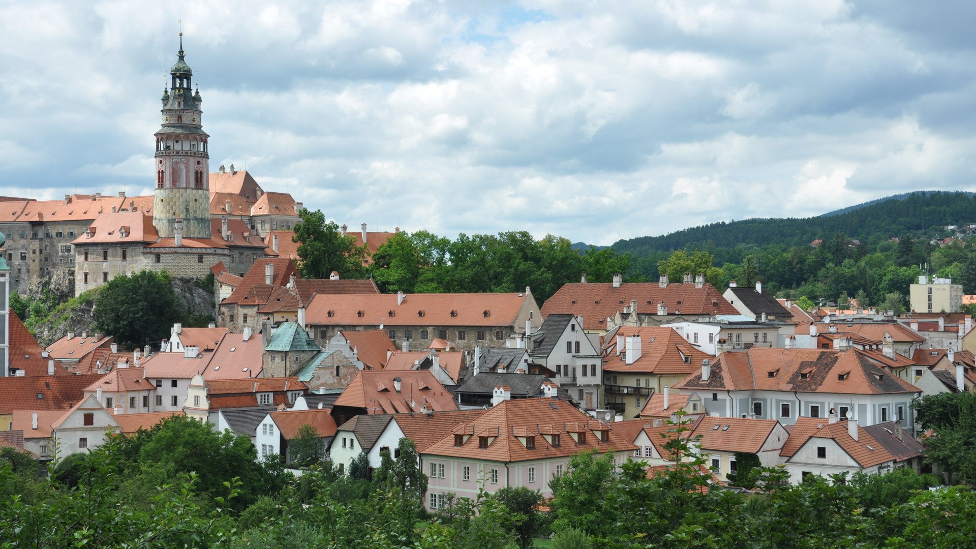 风景,欧洲风情,捷克CK童话小镇,唯美,宽屏