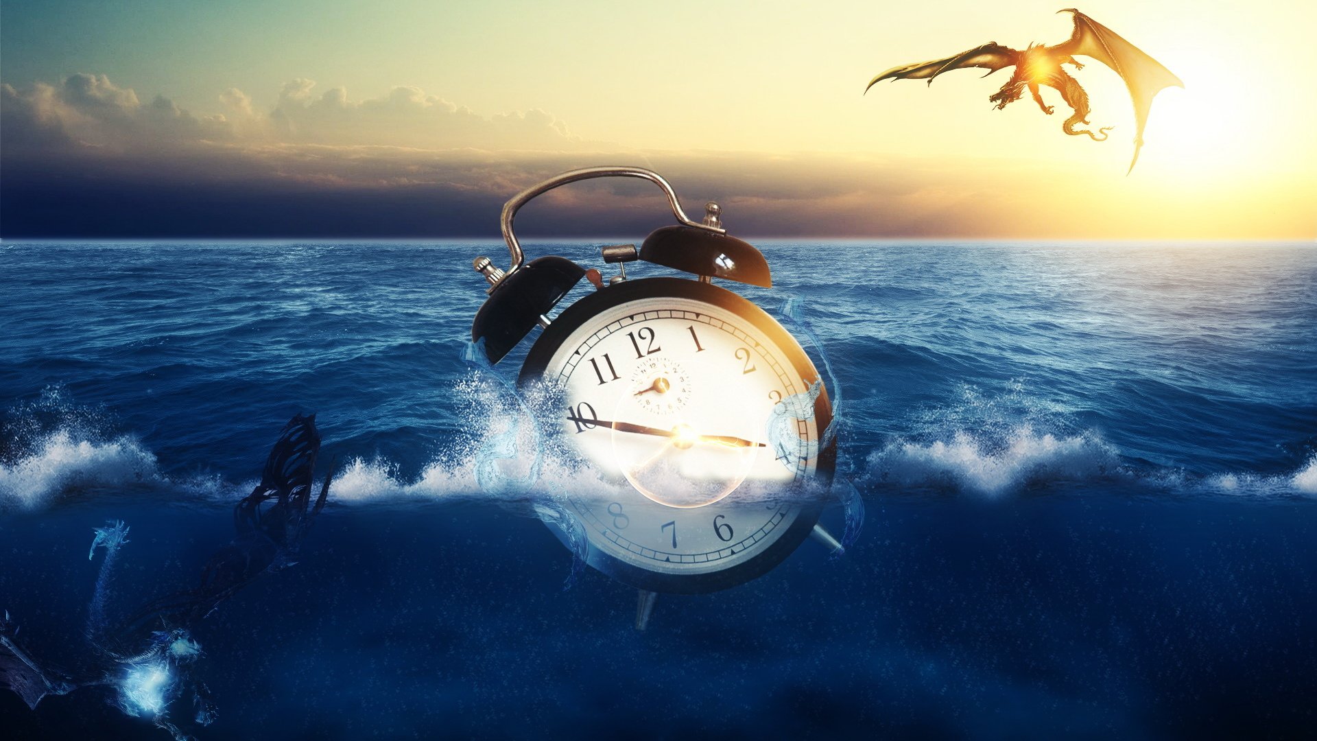 炫酷,科幻,闹钟,飞龙,喷火龙