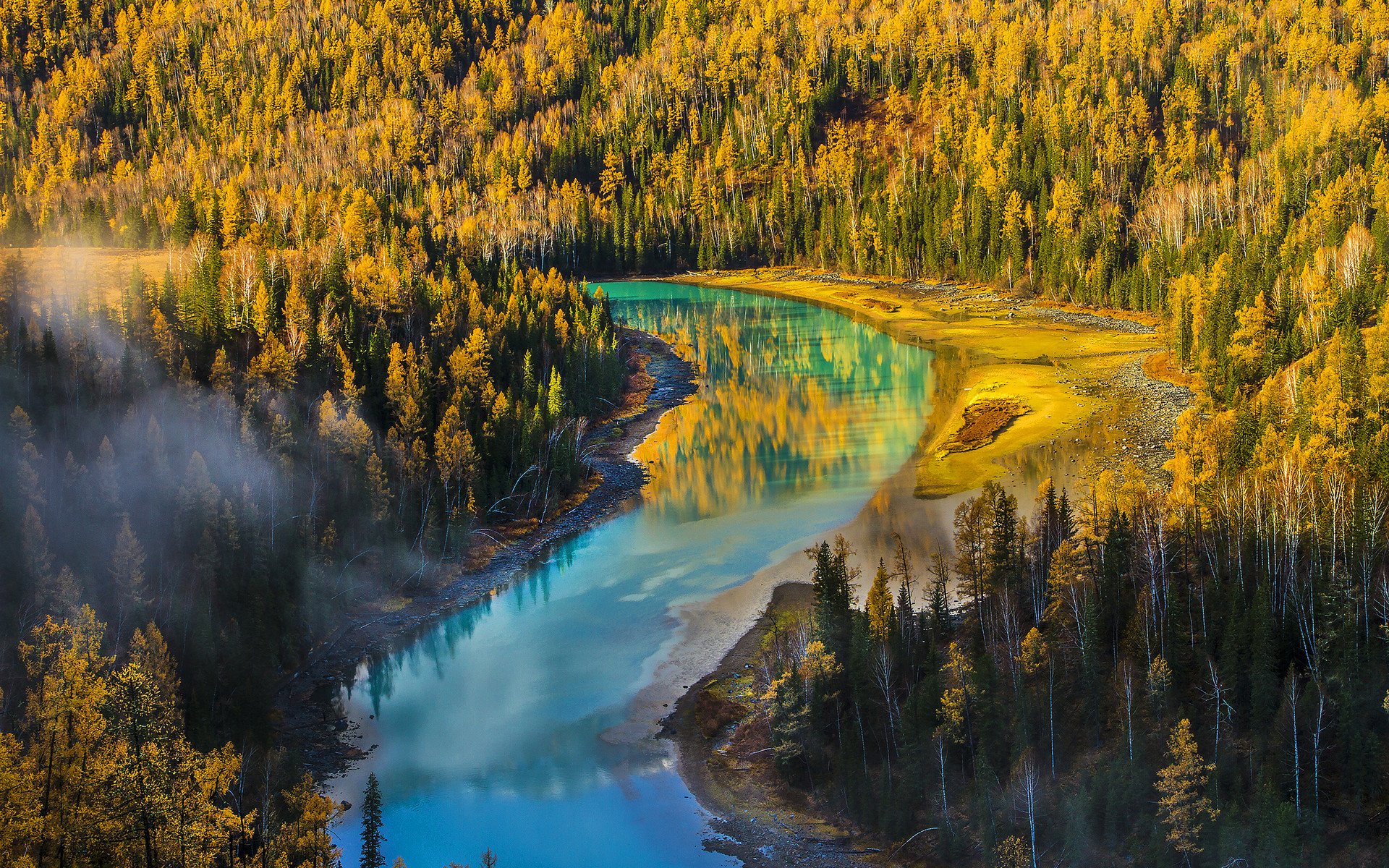 风景,新疆,喀纳斯,金秋,美丽壮观,宽屏