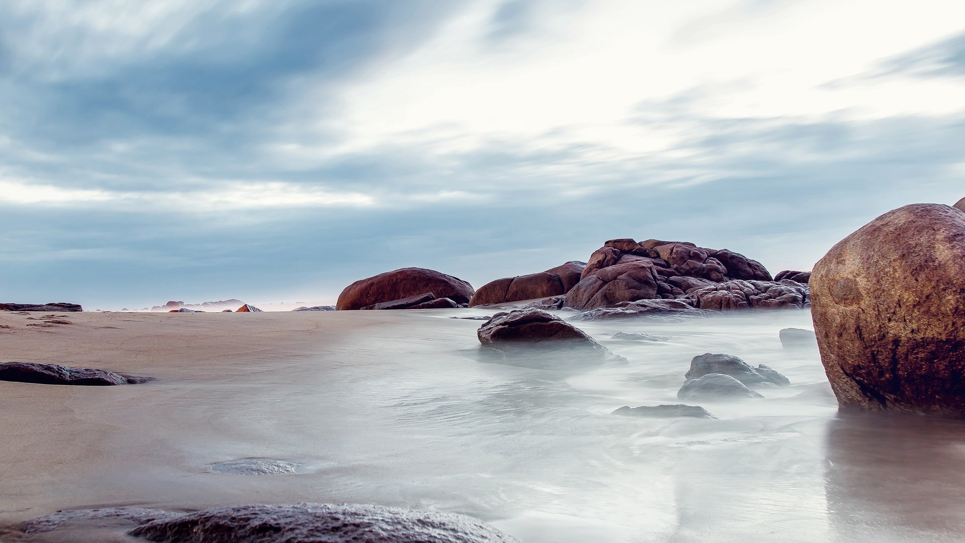 风景,岩石,水平面