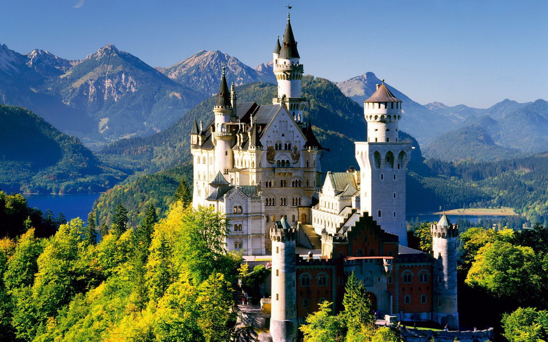 风景,德国风景,新天鹅城堡,雄伟壮观,宽屏