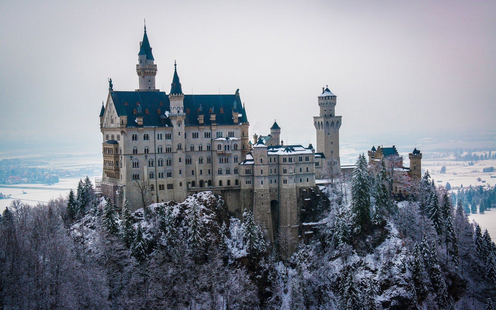 风景,德国风景,新天鹅城堡,雄伟壮观,宽屏