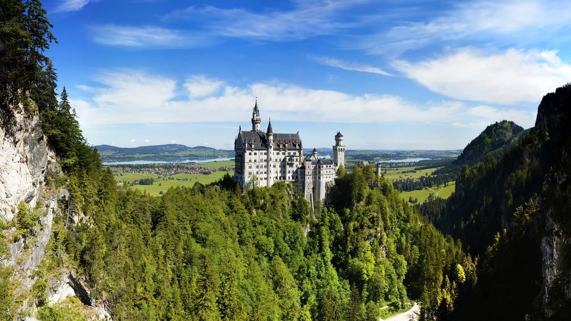 风景,德国风景,新天鹅城堡,雄伟壮观,宽屏