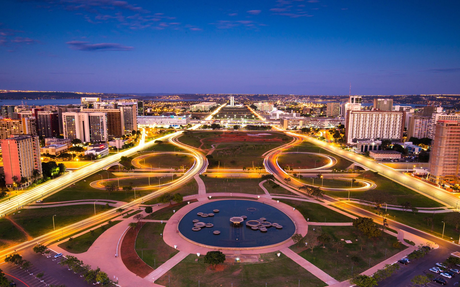 风景,城市美景,霓虹交错,宽屏