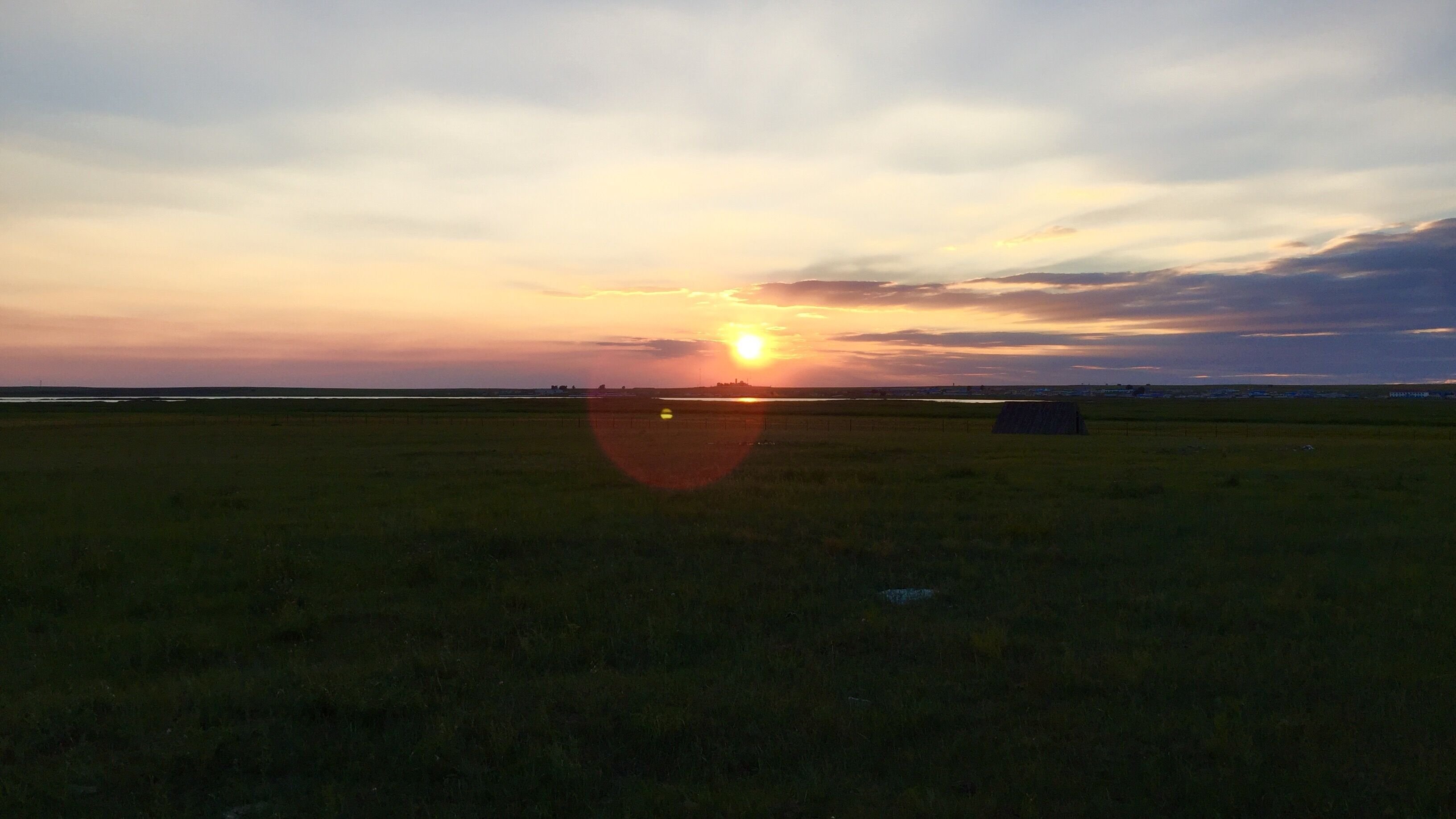夕阳,大草原