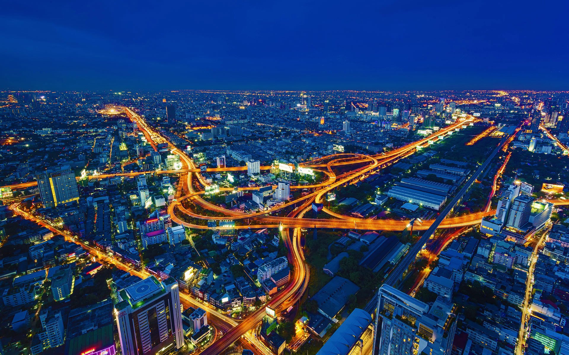 风景,城市美景,霓虹交错,宽屏
