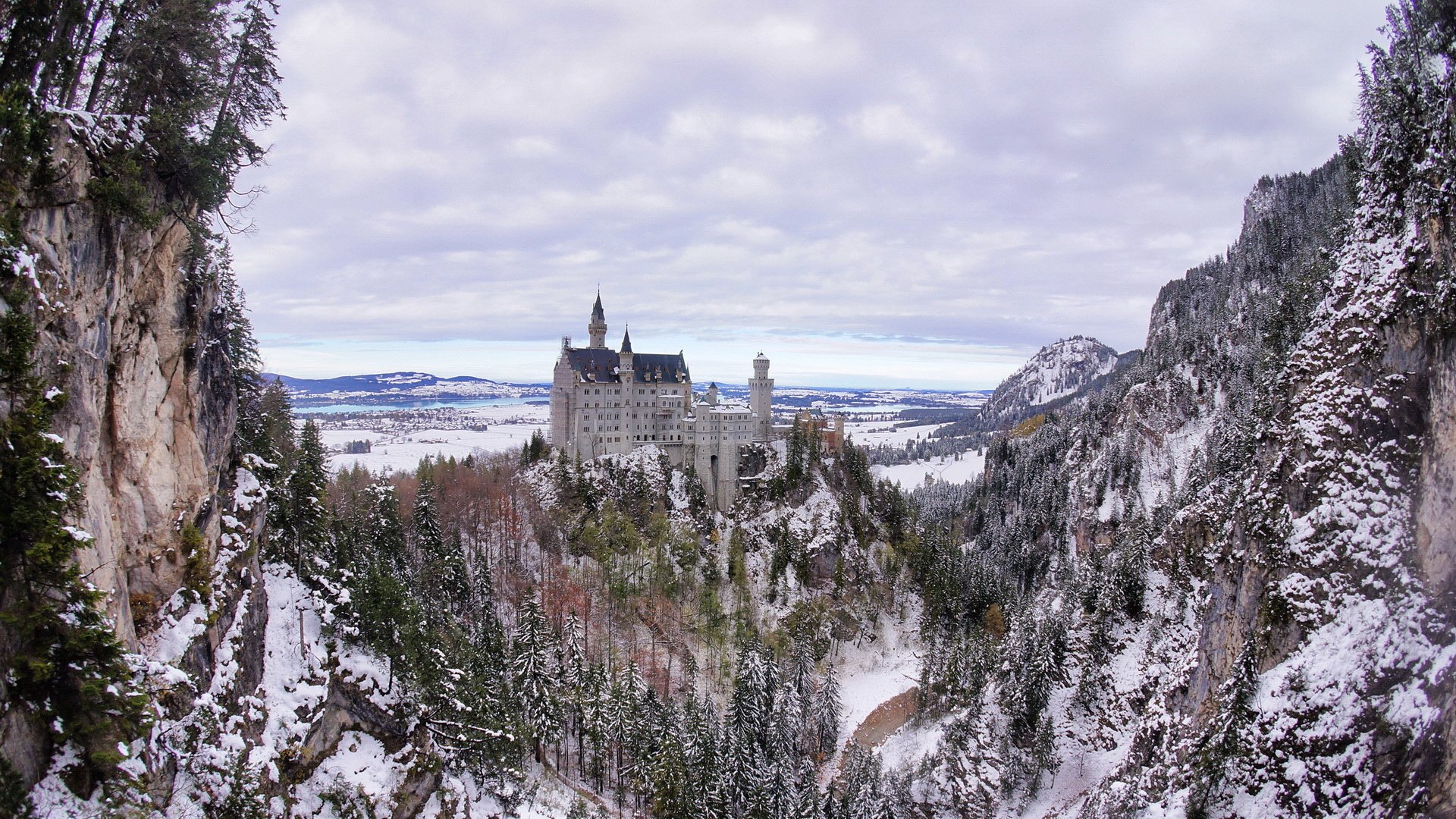 风景,德国风景,新天鹅城堡,雄伟壮观,宽屏