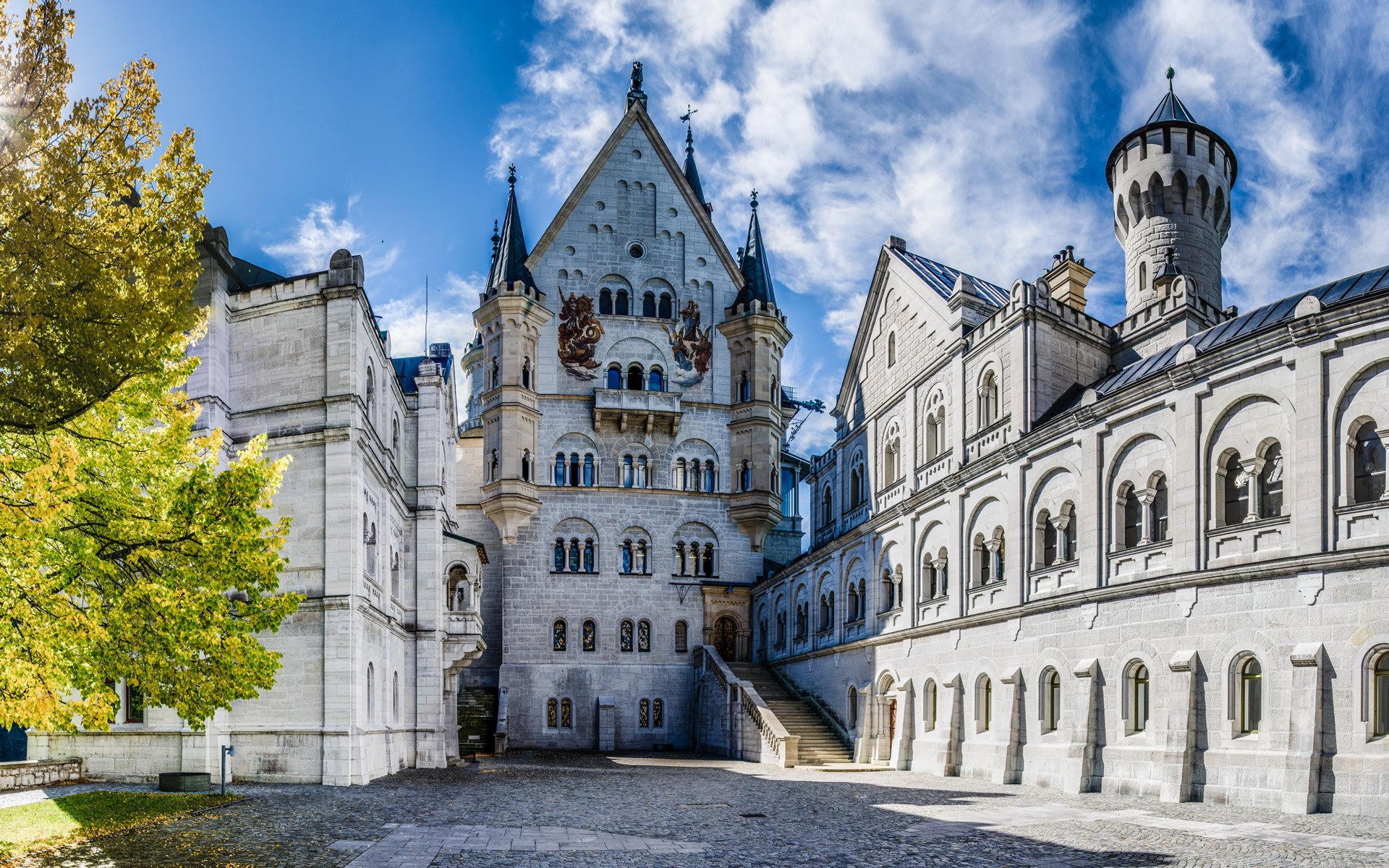 风景,德国风景,新天鹅城堡,雄伟壮观,宽屏