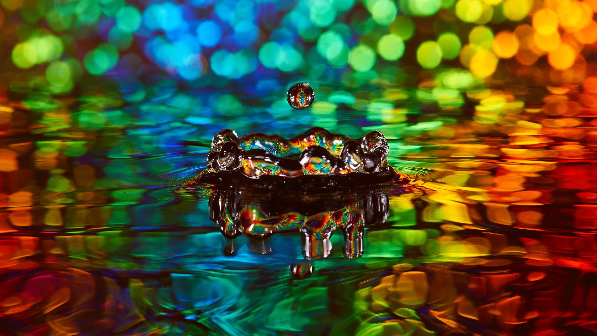 水珠,水滴,绚丽,五颜六色