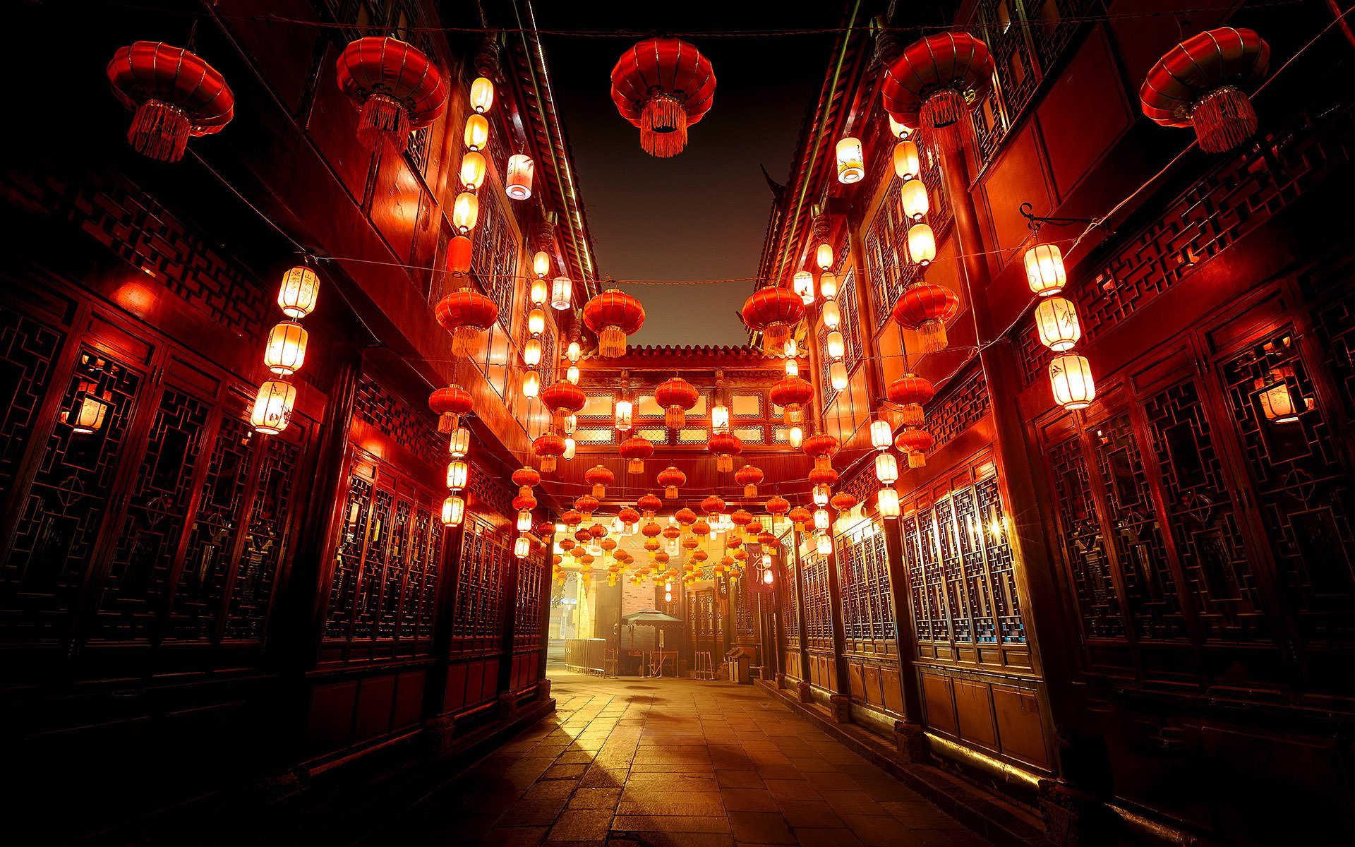 风景,城市美景,霓虹交错,宽屏