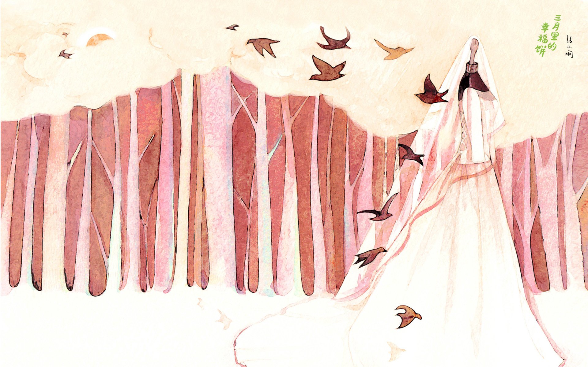 张小娴,手绘,插画,温馨可爱