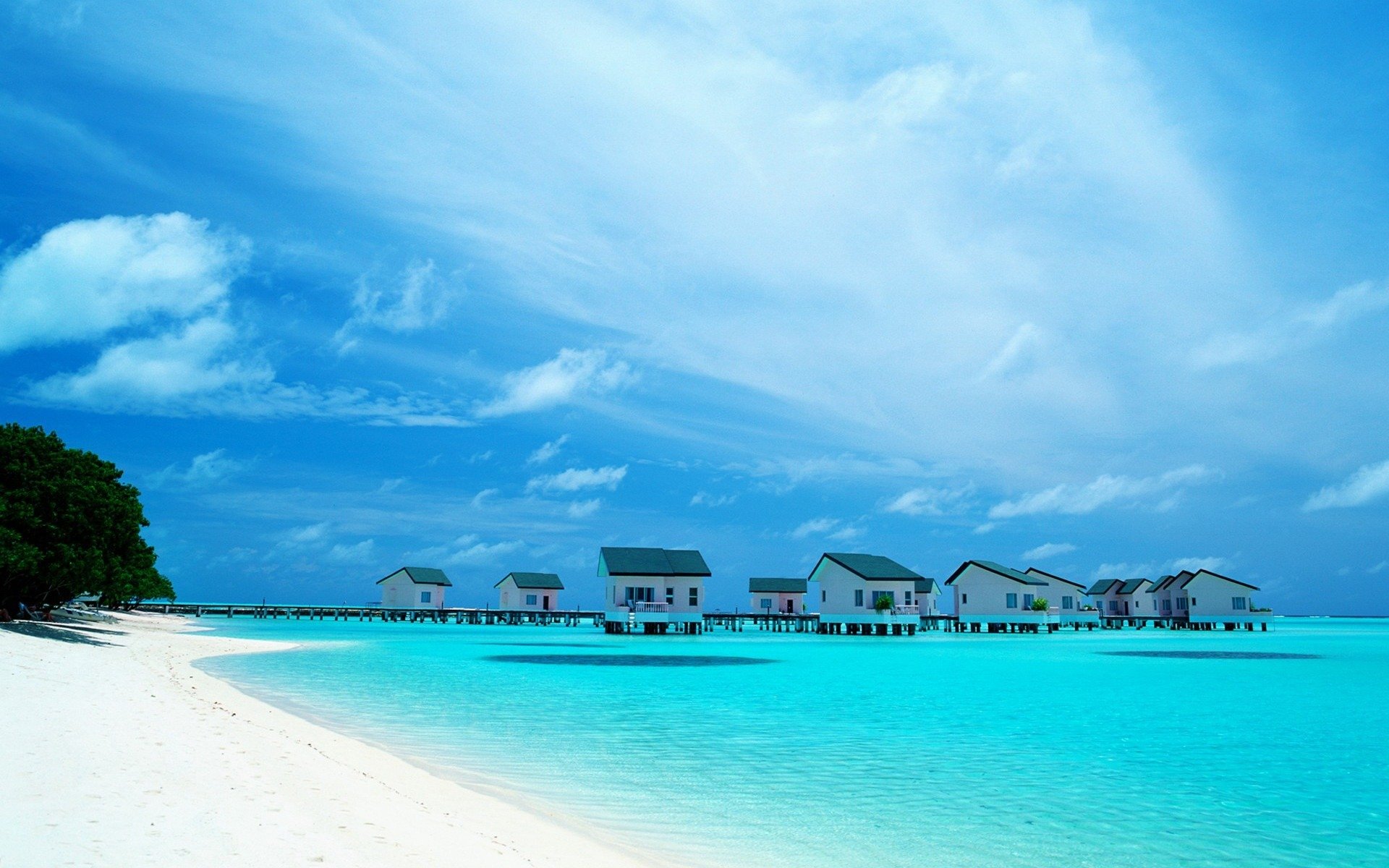 风景,蔚蓝大海,马尔代夫,景色怡人,宽屏