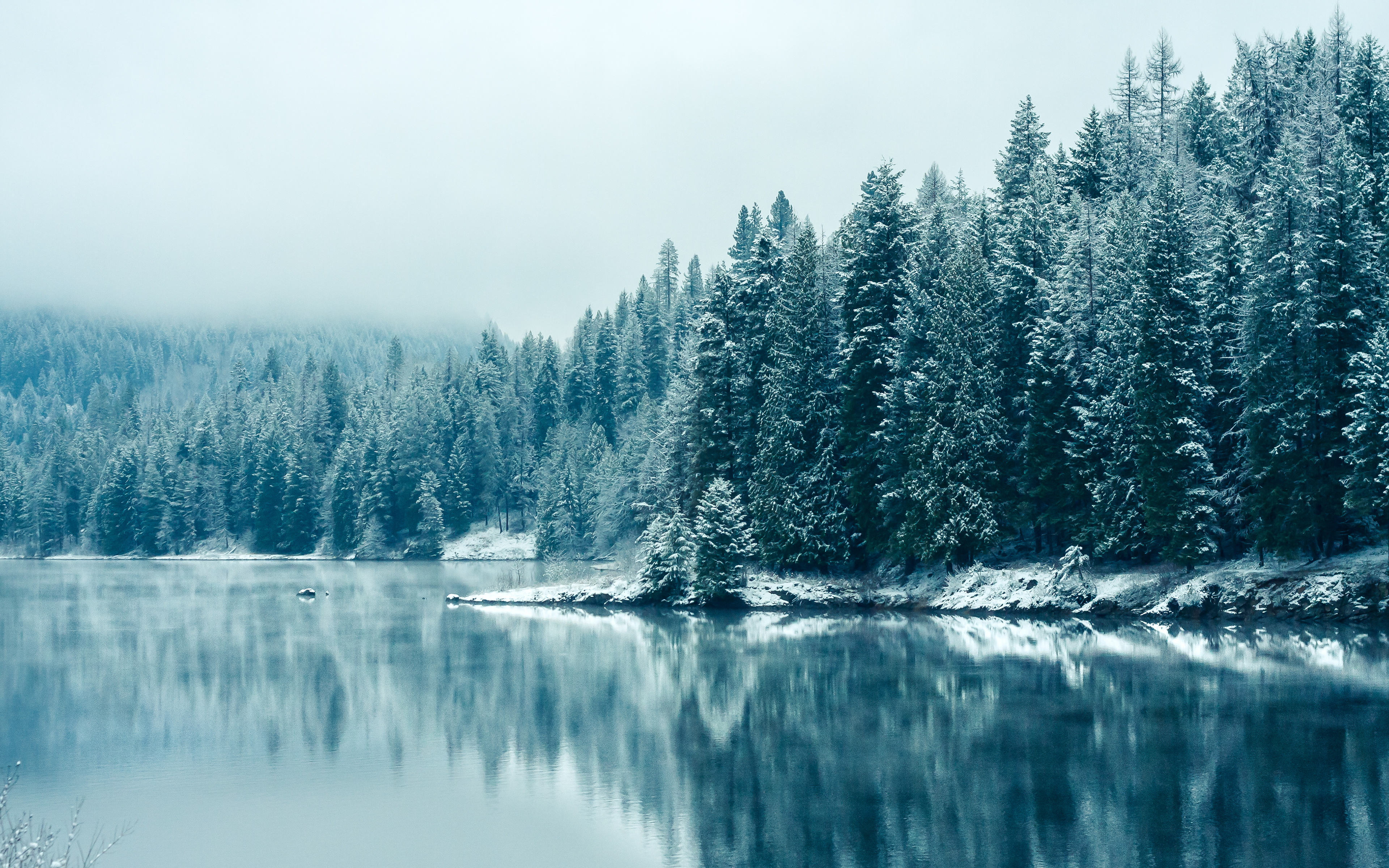 冰天雪地,自然风光,湖水