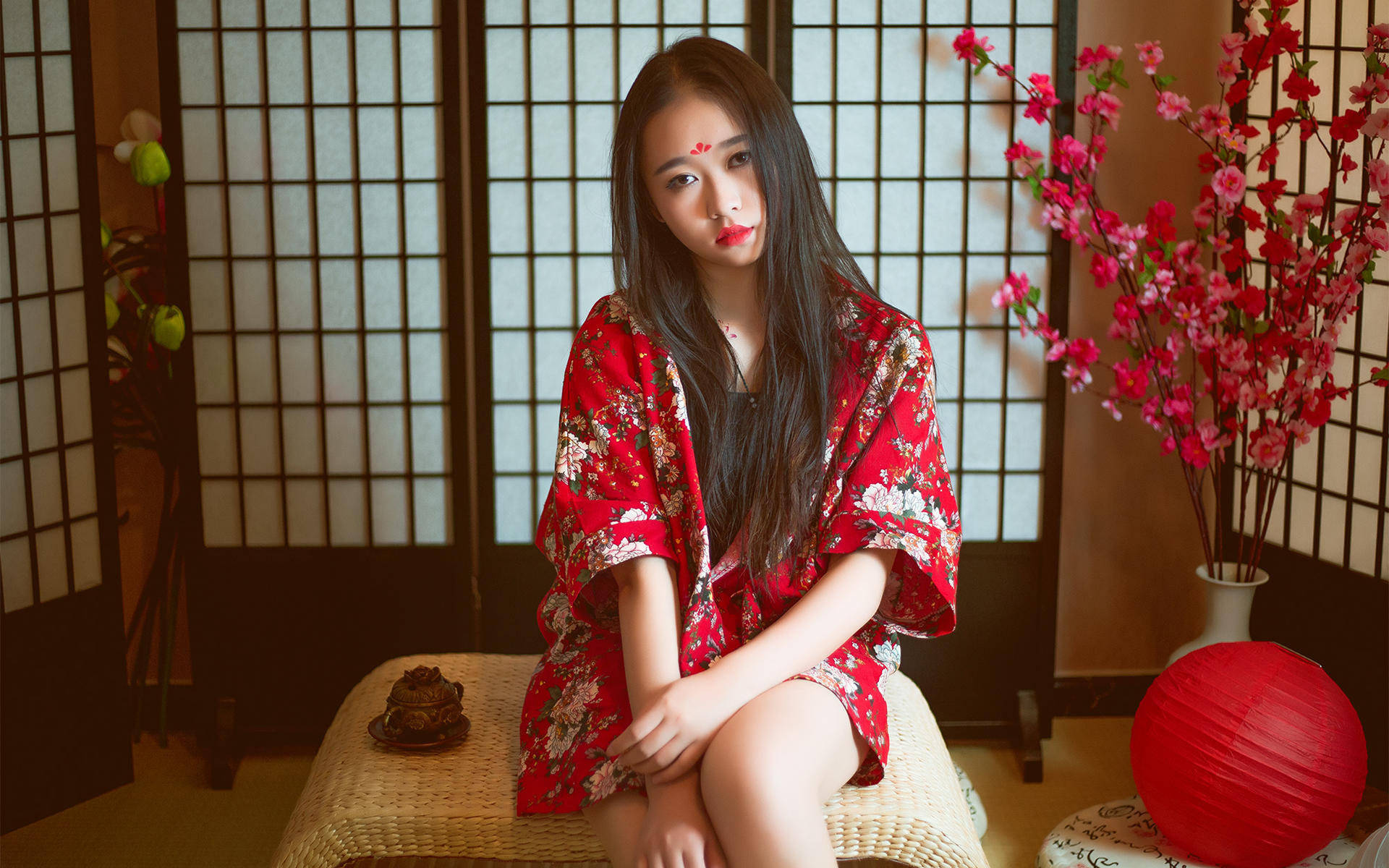 文艺古风,清纯,可爱,红色汉服