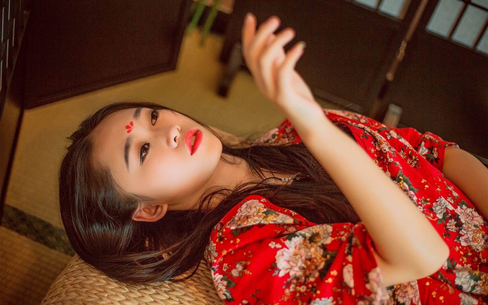 文艺古风,清纯,可爱,红色汉服