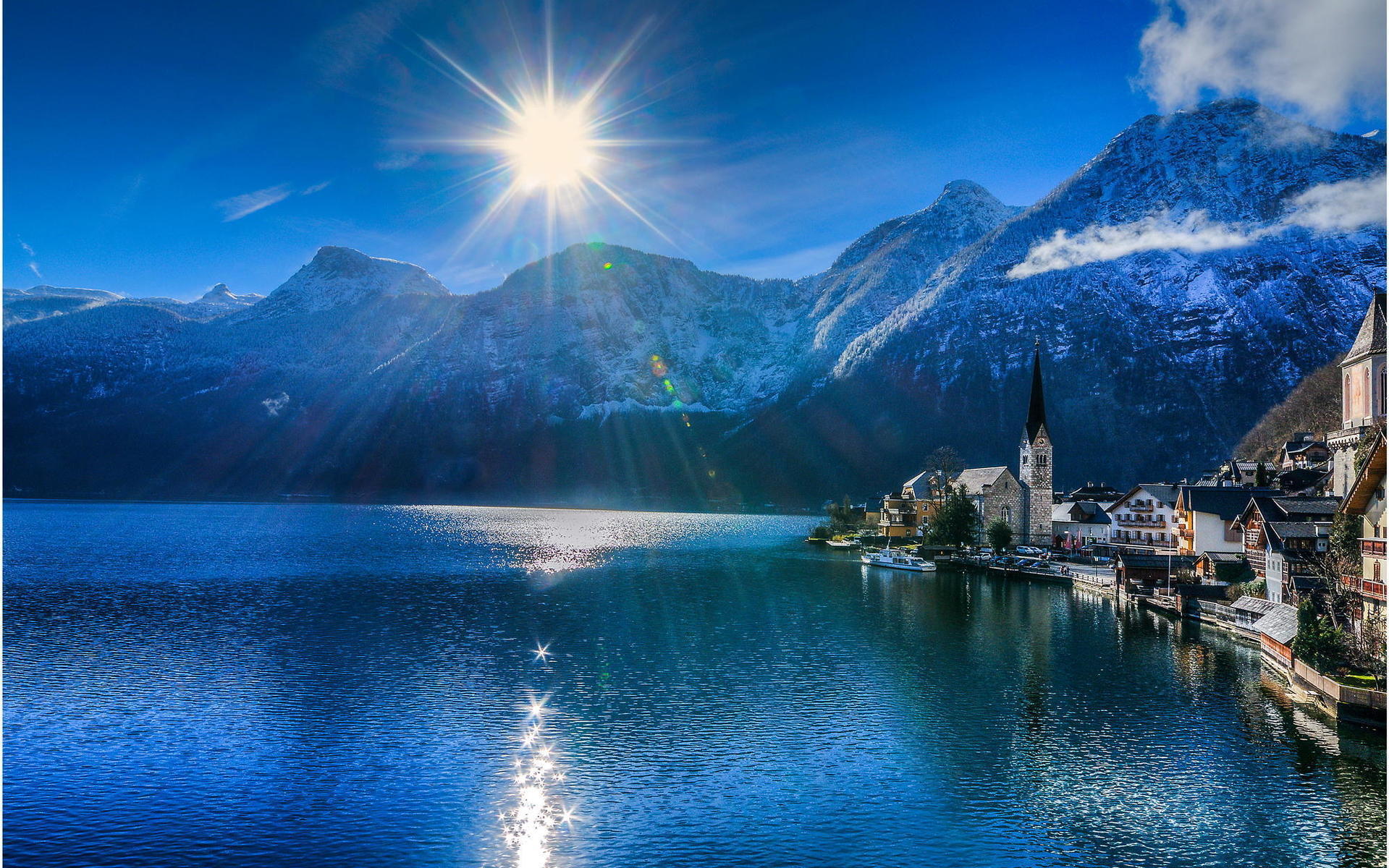 风景,湖水,山脉