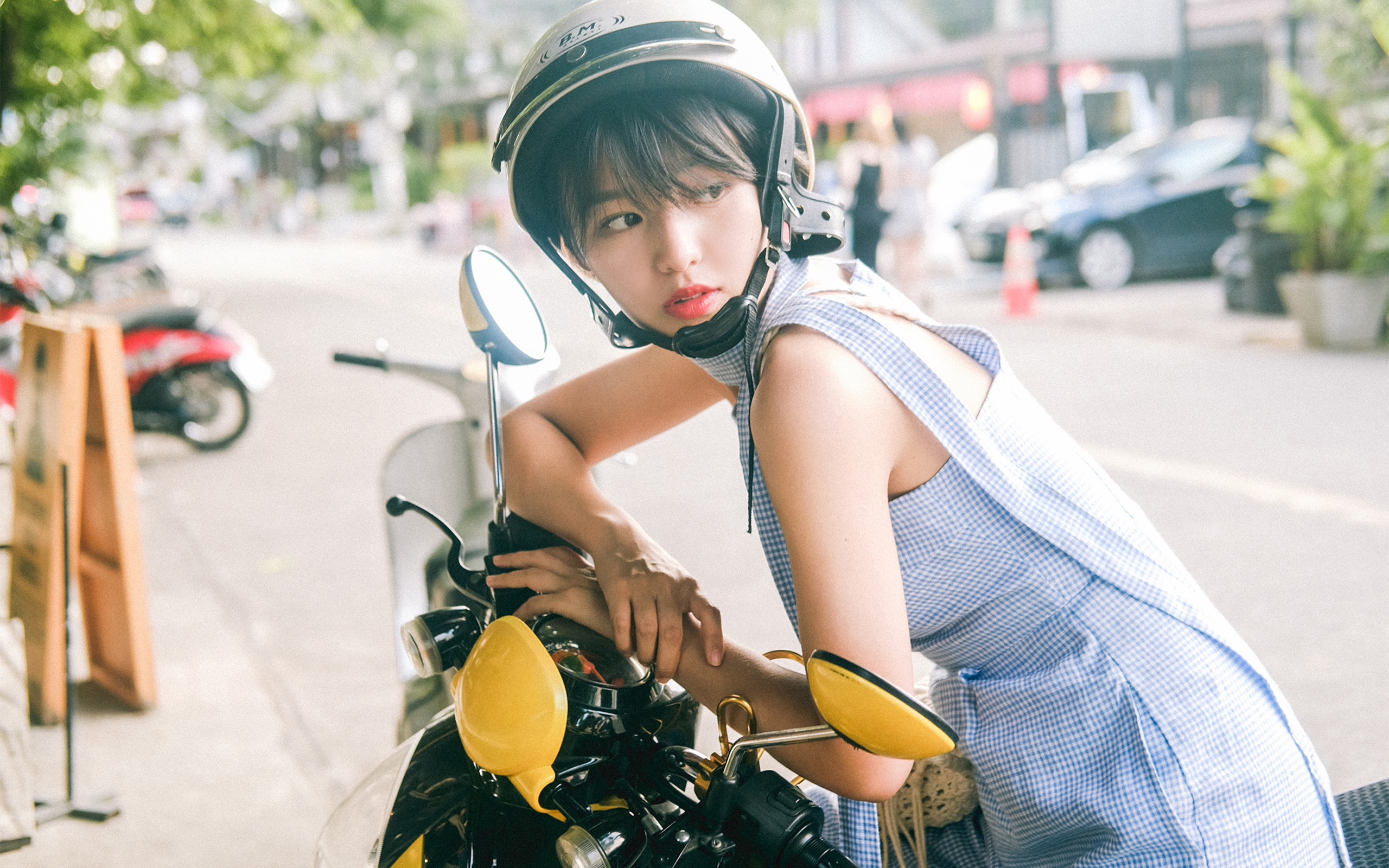 美女,清纯,摩托车