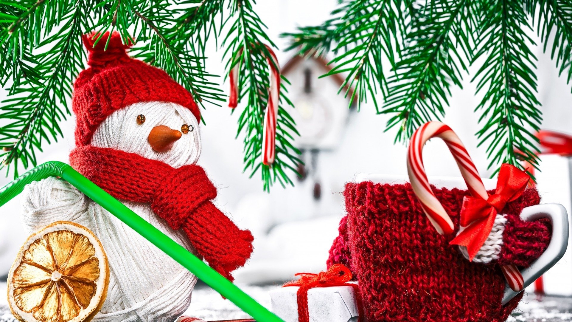 圣诞节,毛线,雪人