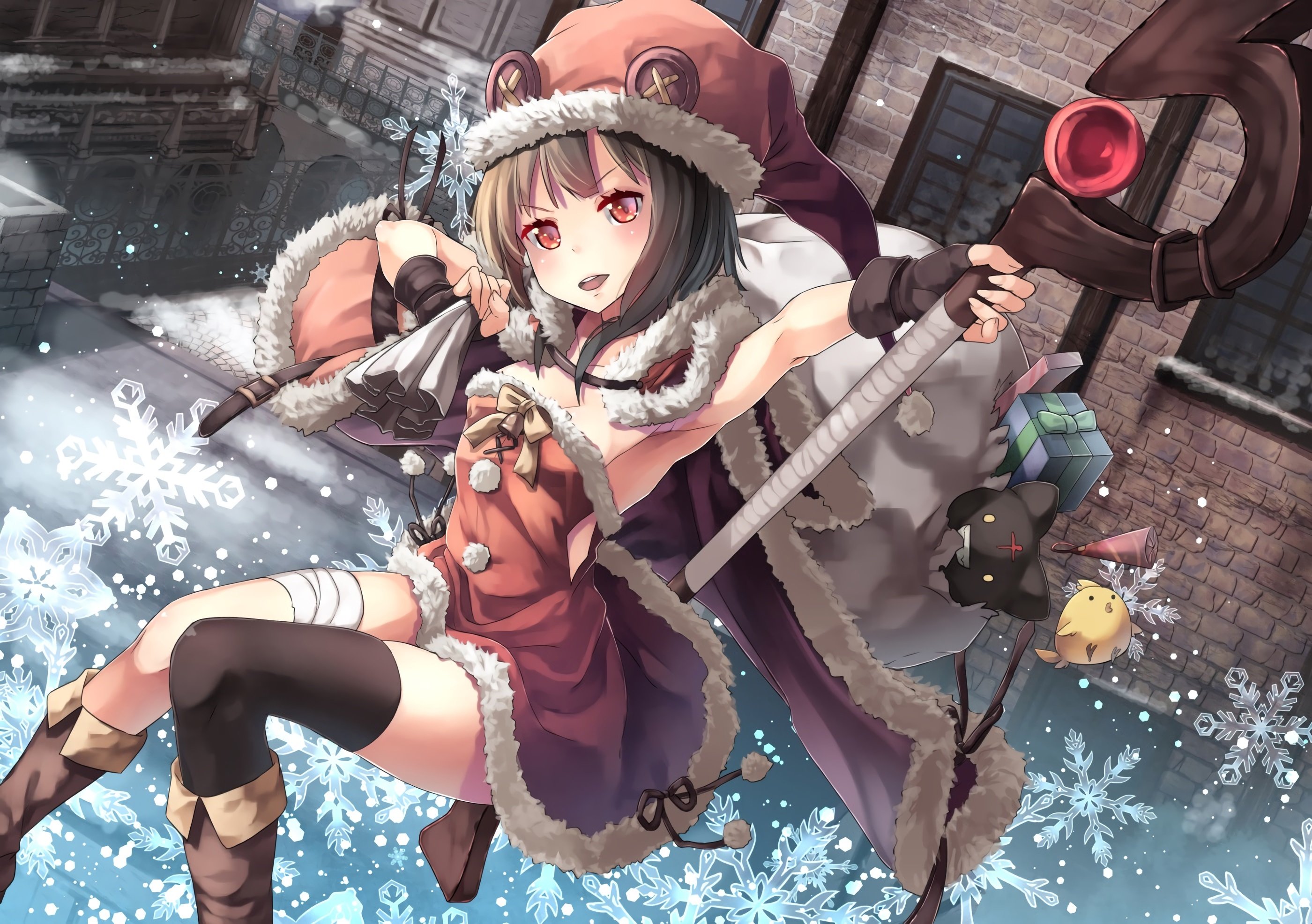 可爱,魔法,冬天,雪花,礼物