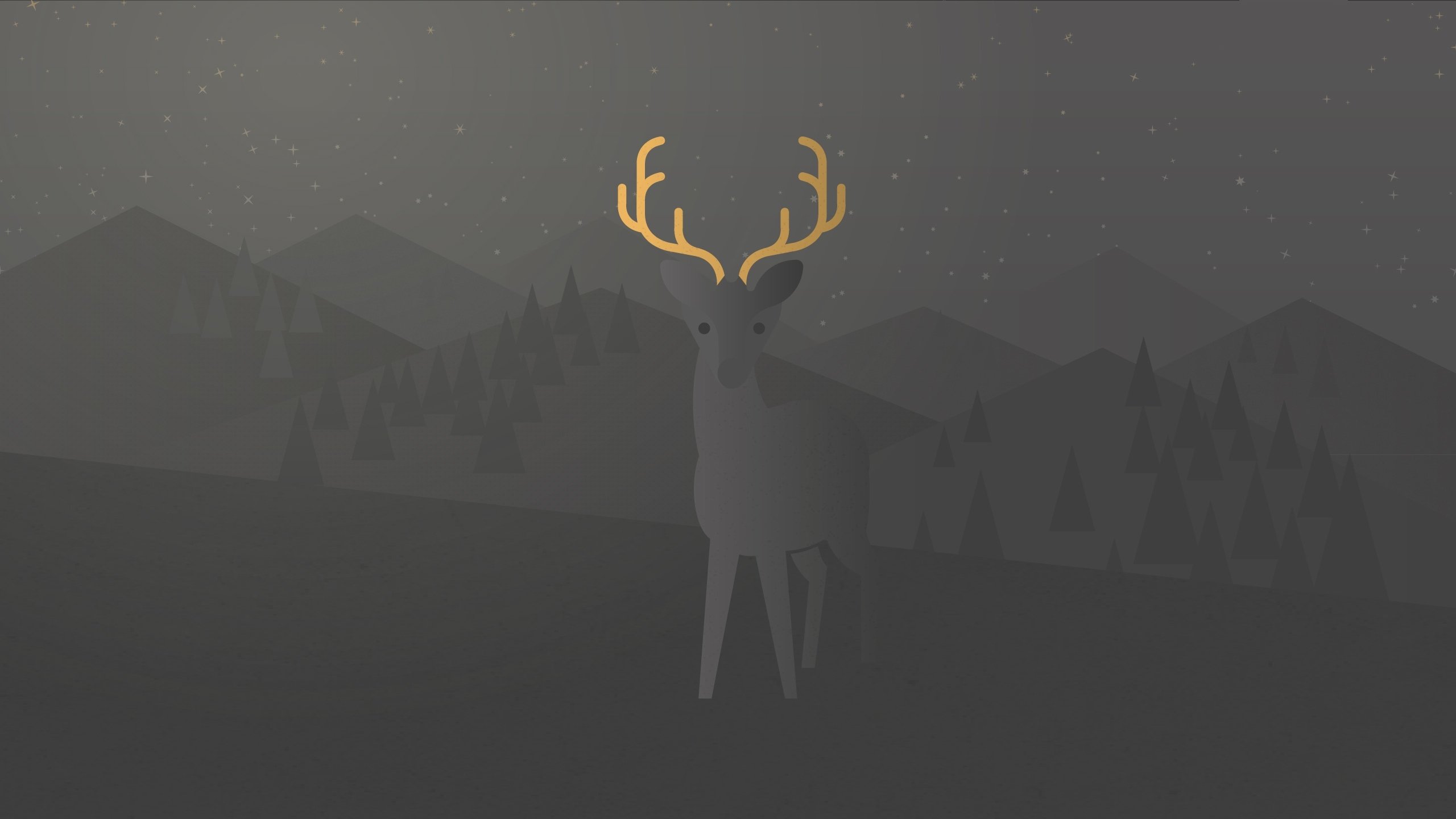 简约,黑白,小鹿