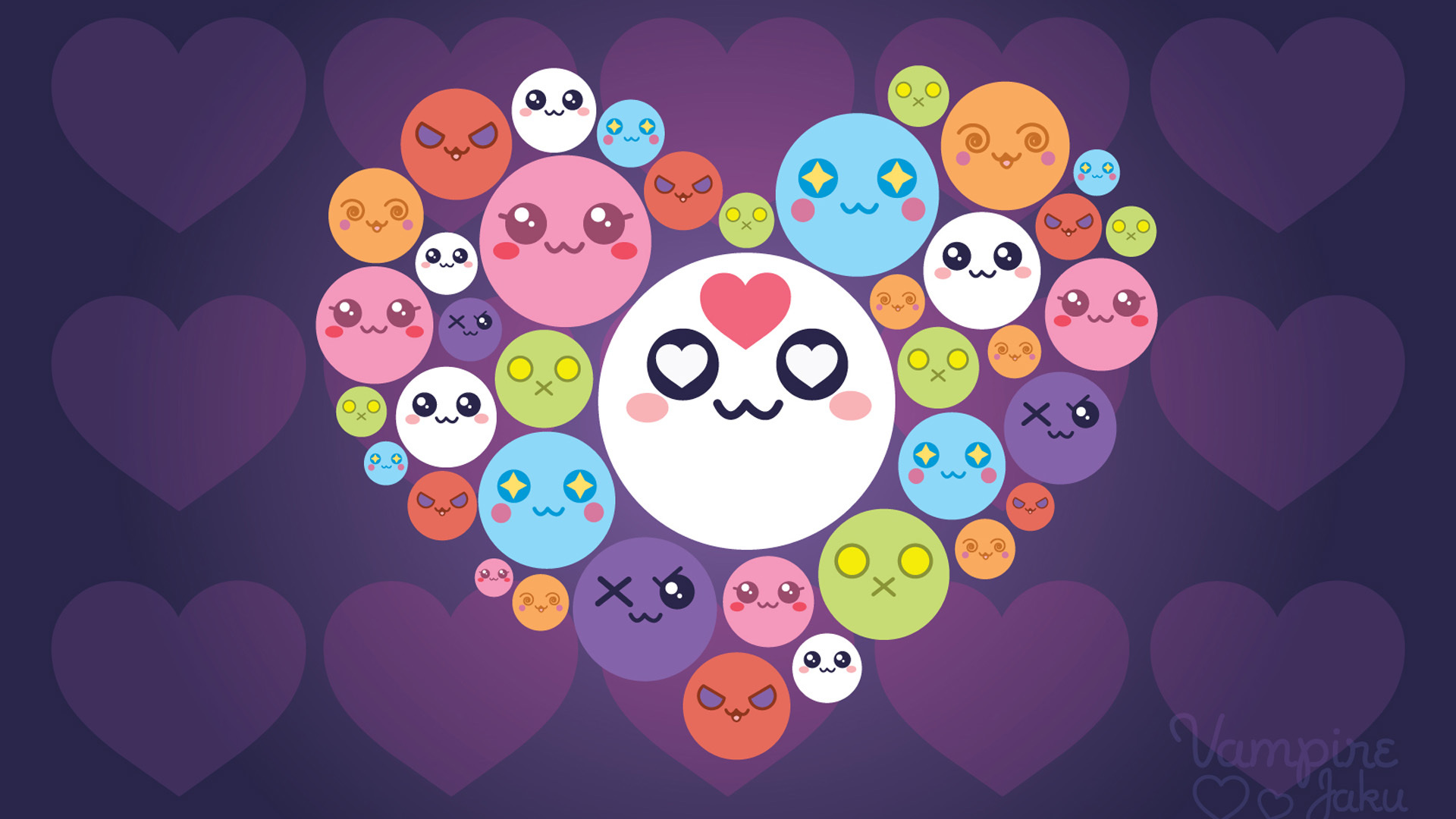 浪漫手绘,笑脸,爱心