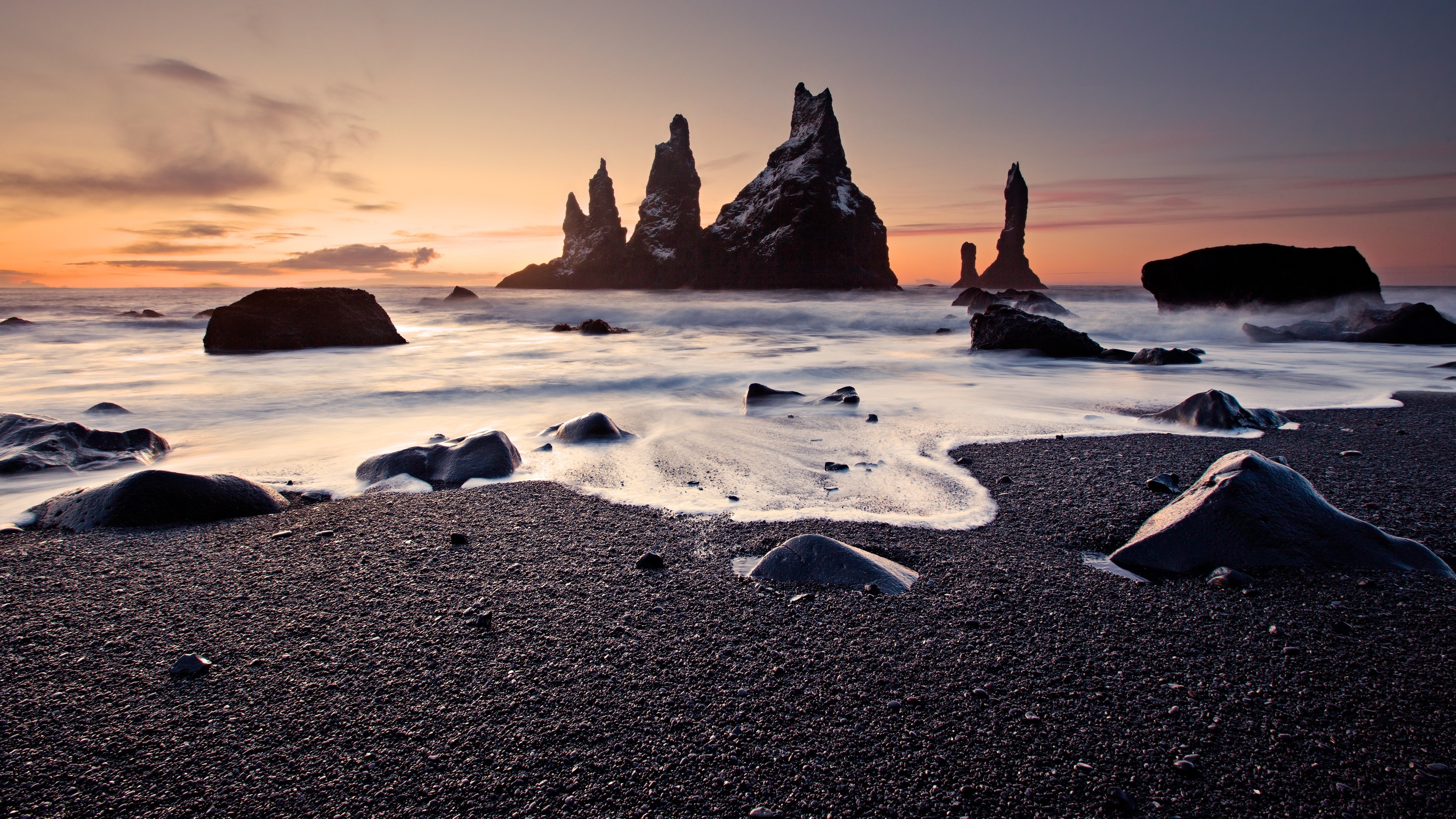 风景,落日,海滩,海洋