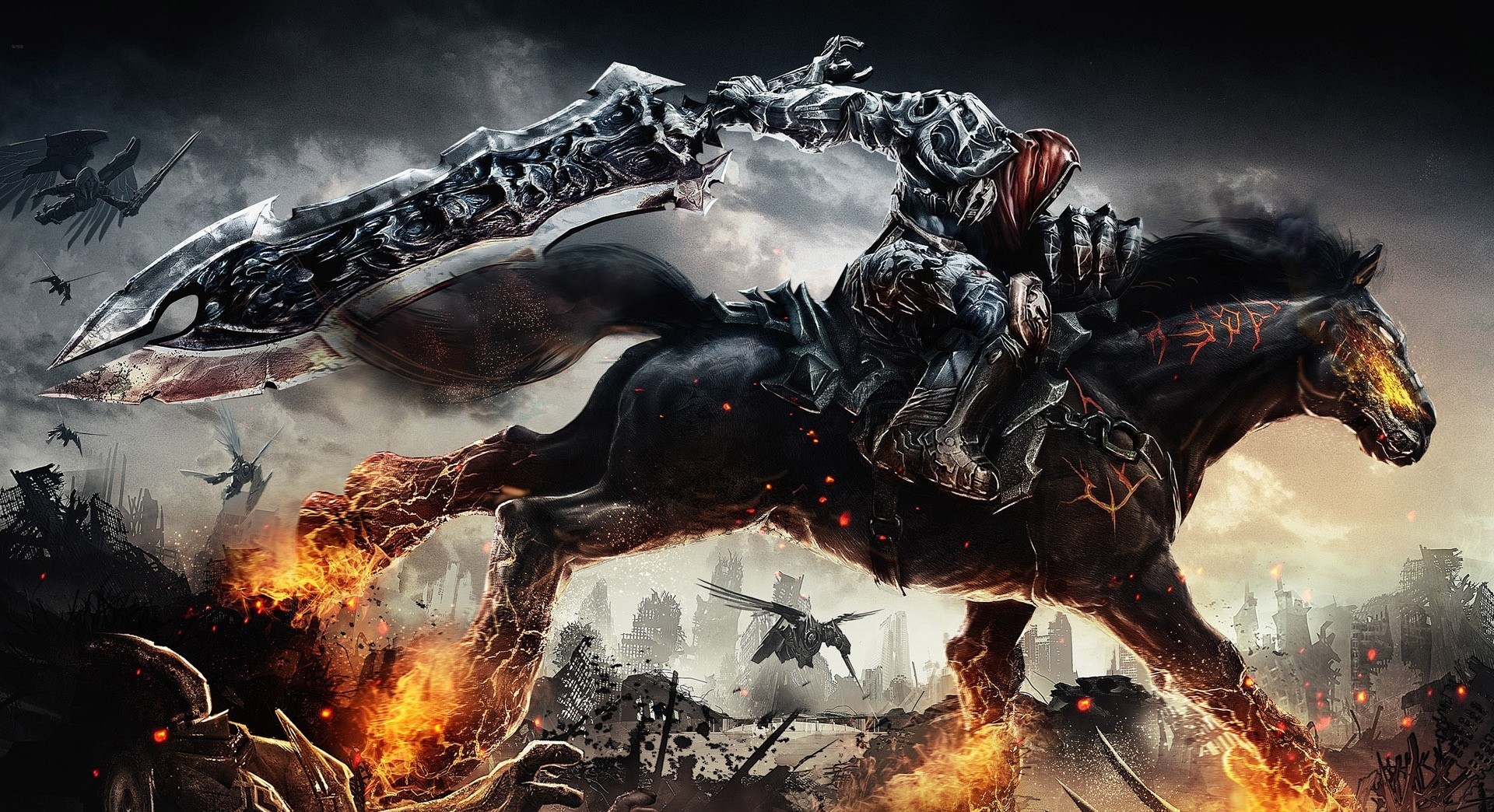 主机游戏,暗黑血统,战马,战斗,烈焰