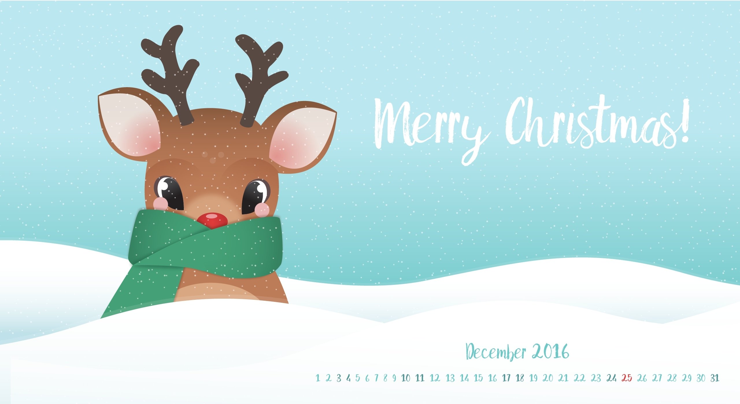 圣诞节,小鹿,12月,月历