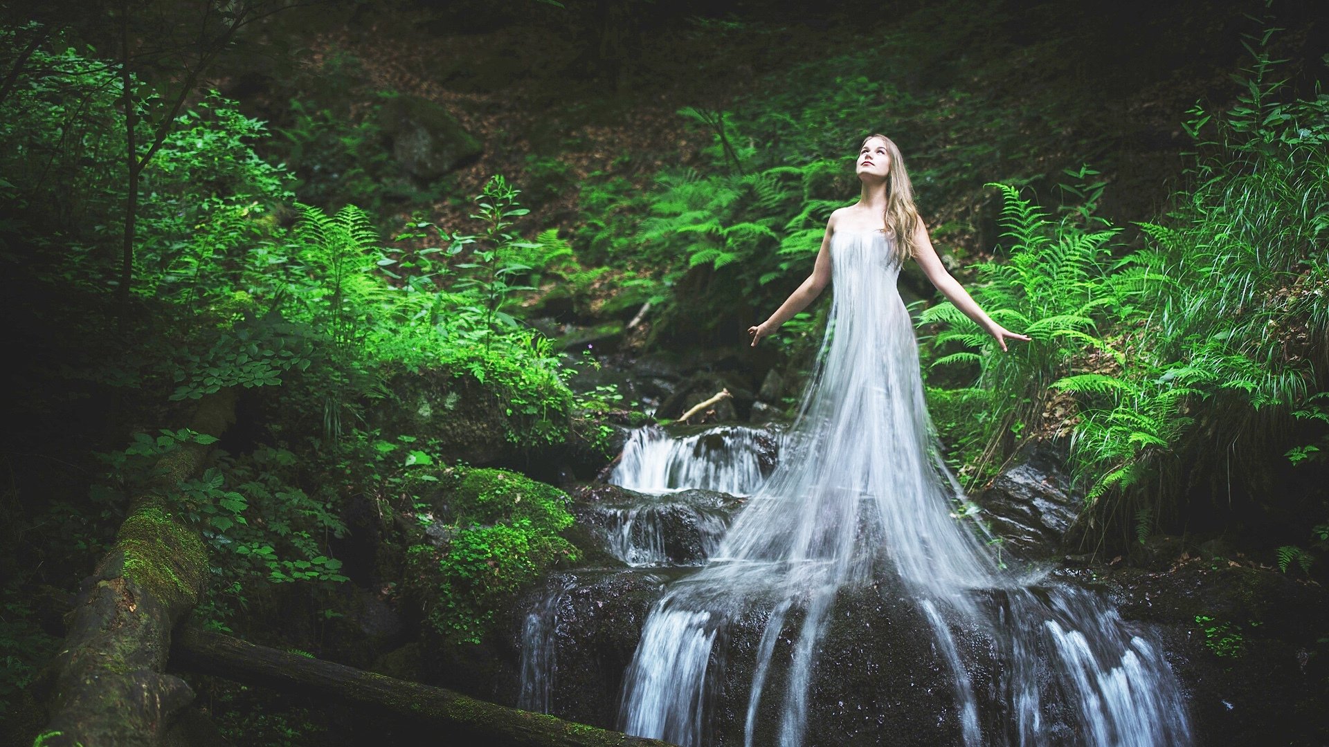 欧美女神,创意,溪流,神秘