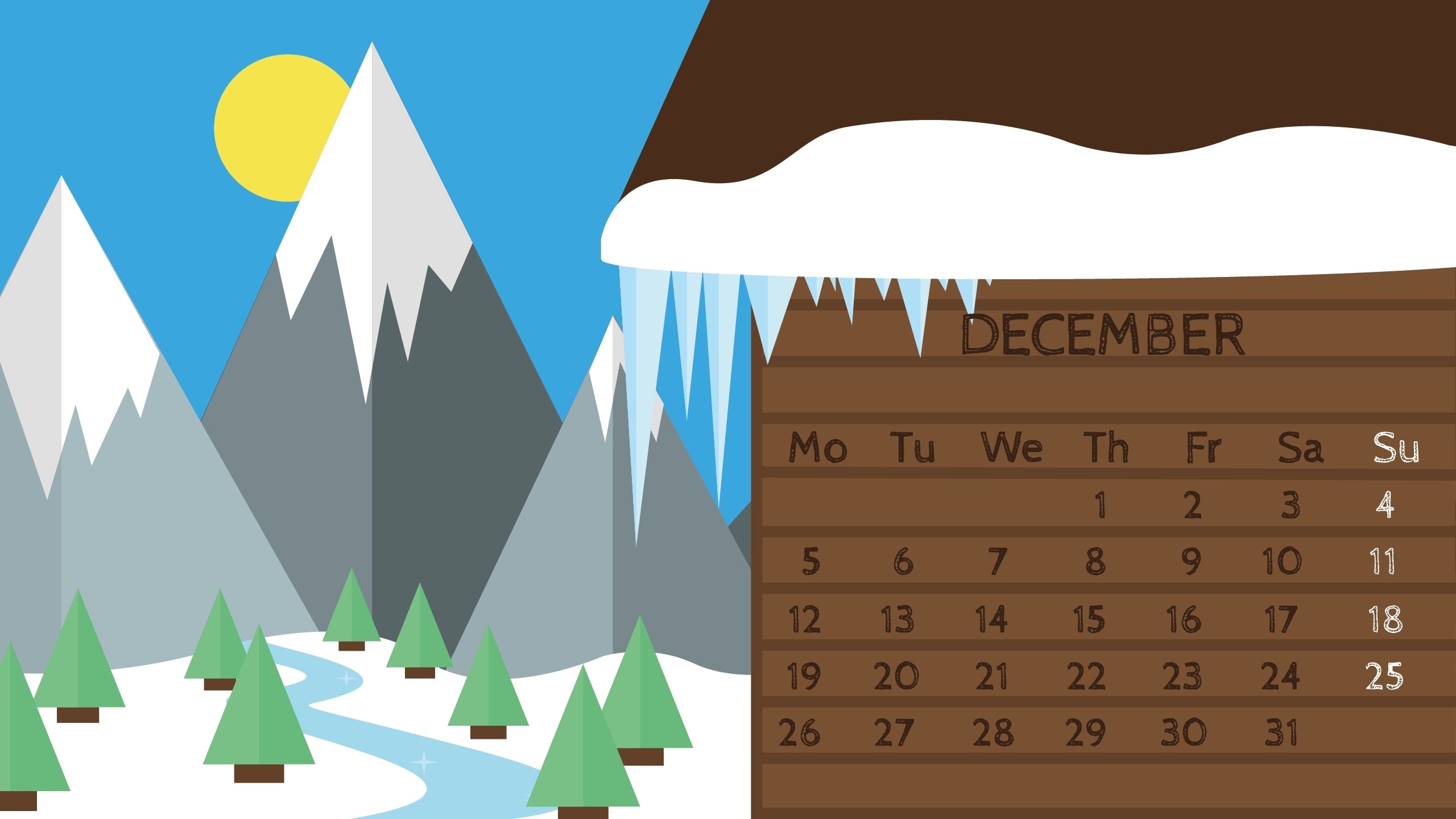 12月,冬天,卡通,房屋