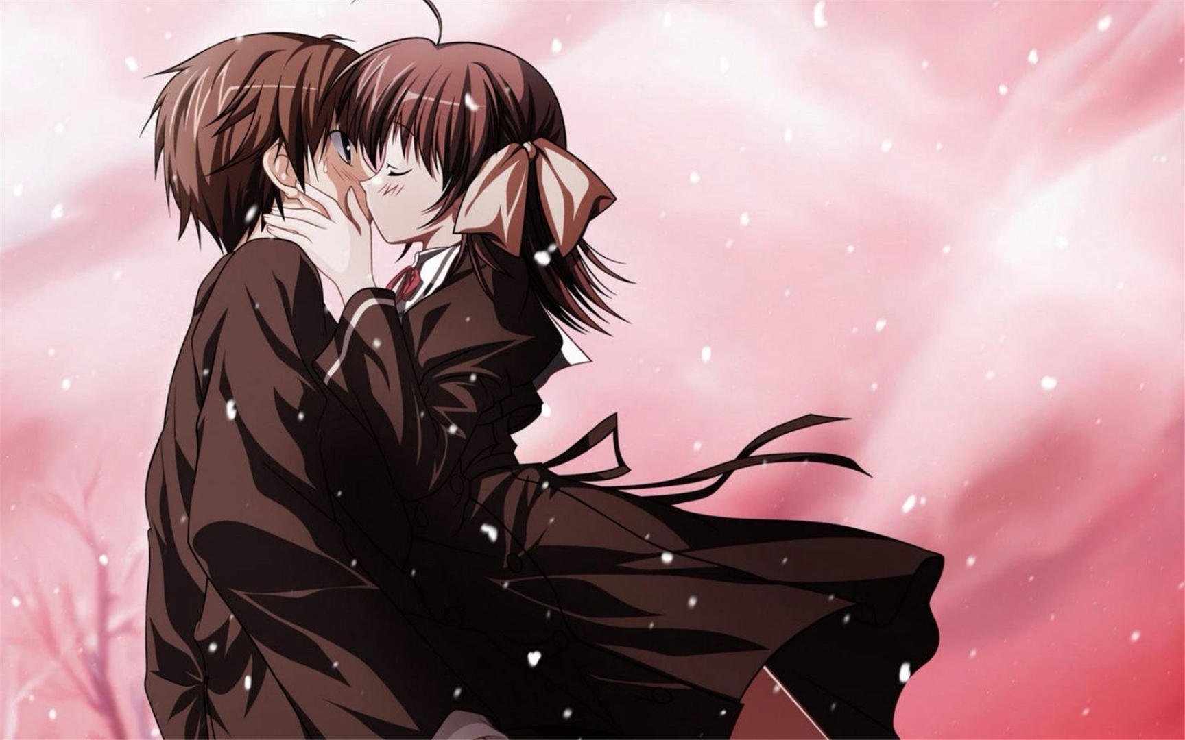 唯美温馨,卡通,情侣,亲吻