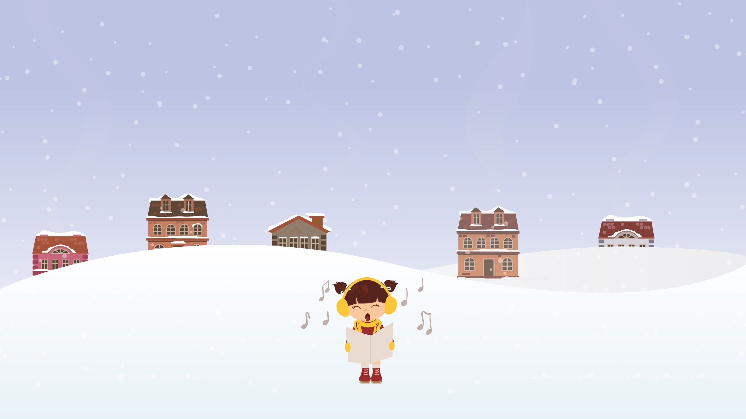 冬天,雪地,小女孩