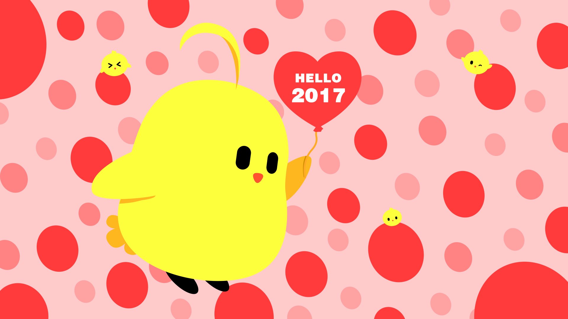 2017,新年快乐,鸡年大吉,小黄鸡