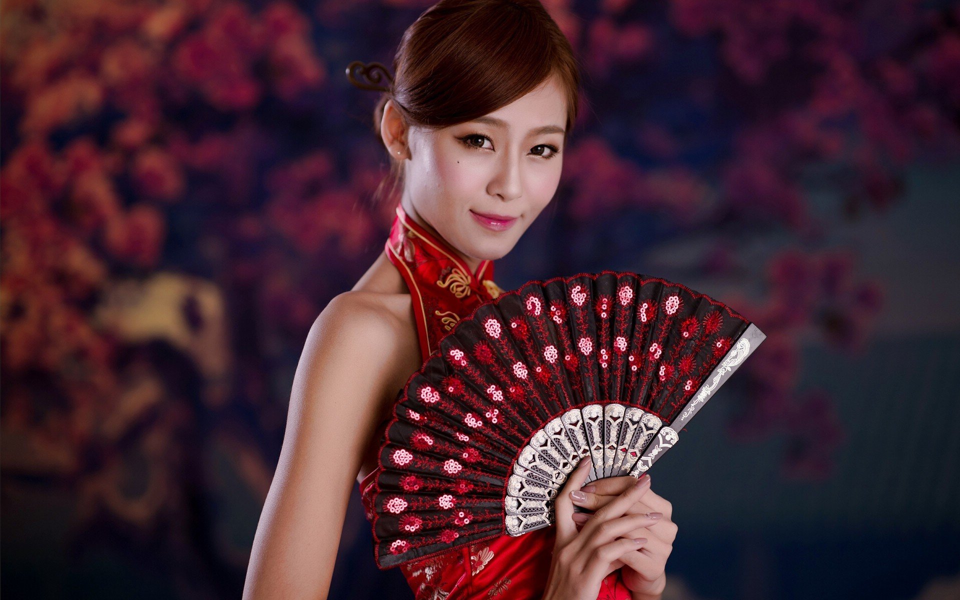 清纯,旗袍,扇子,古典