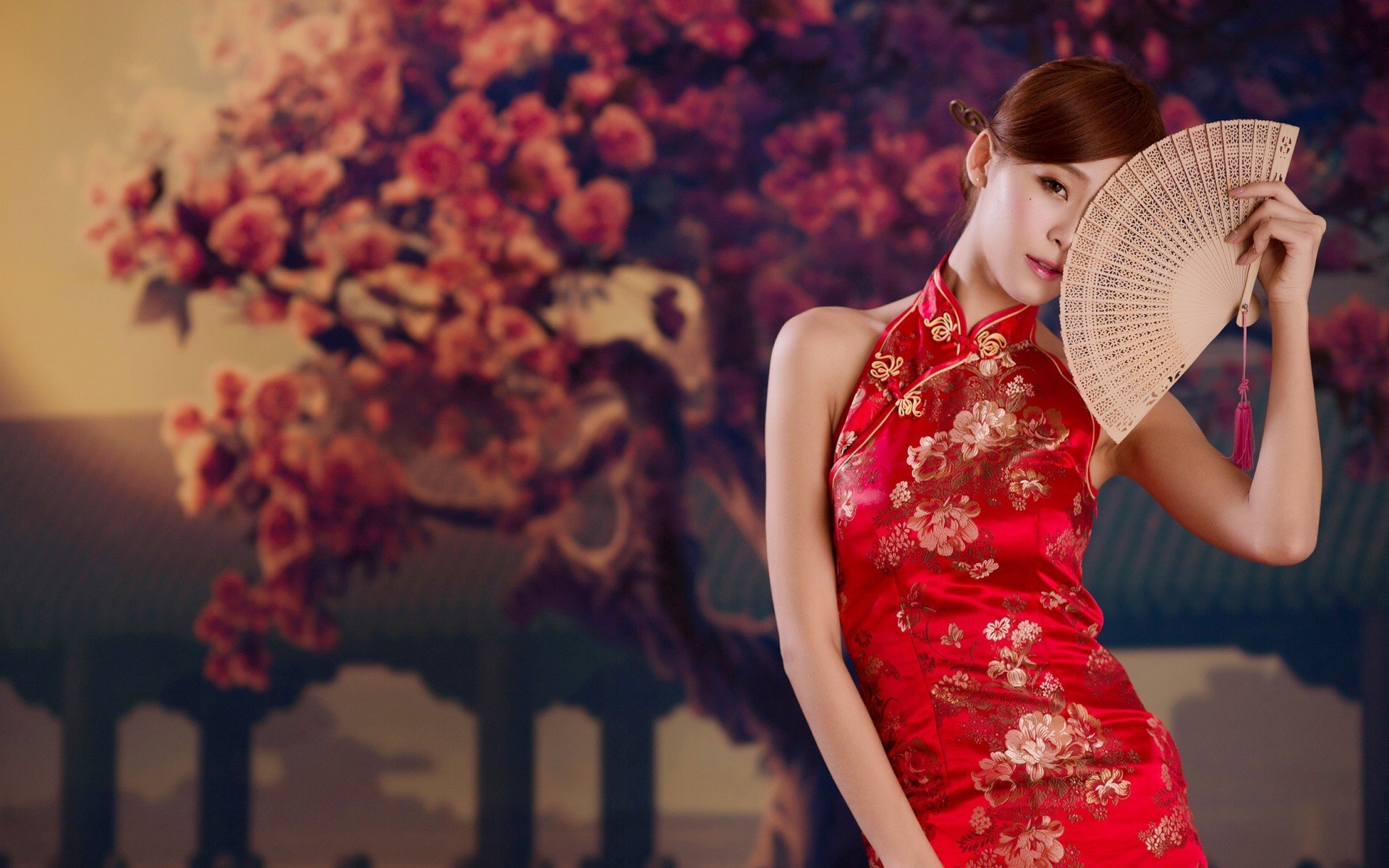 清纯,旗袍,扇子,古典