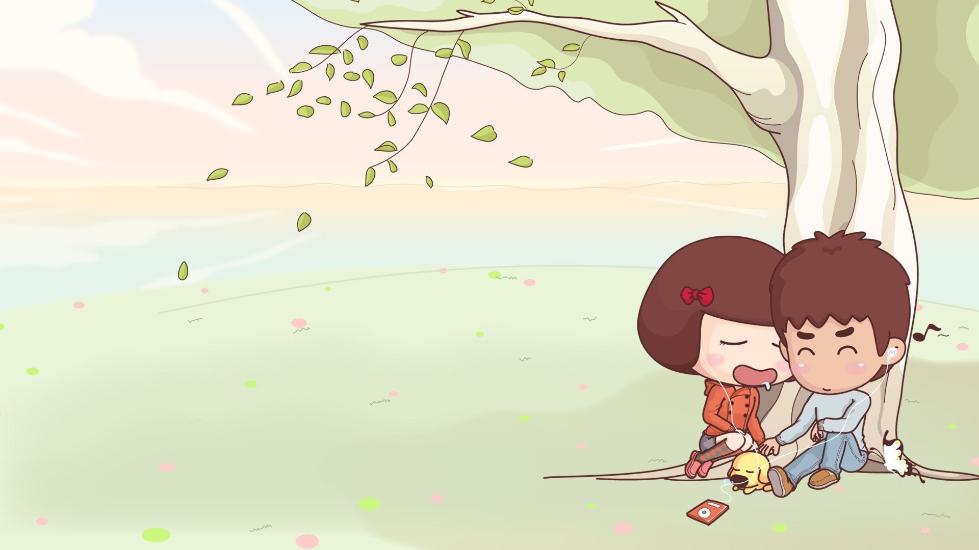 浪漫手绘,卡通,情侣