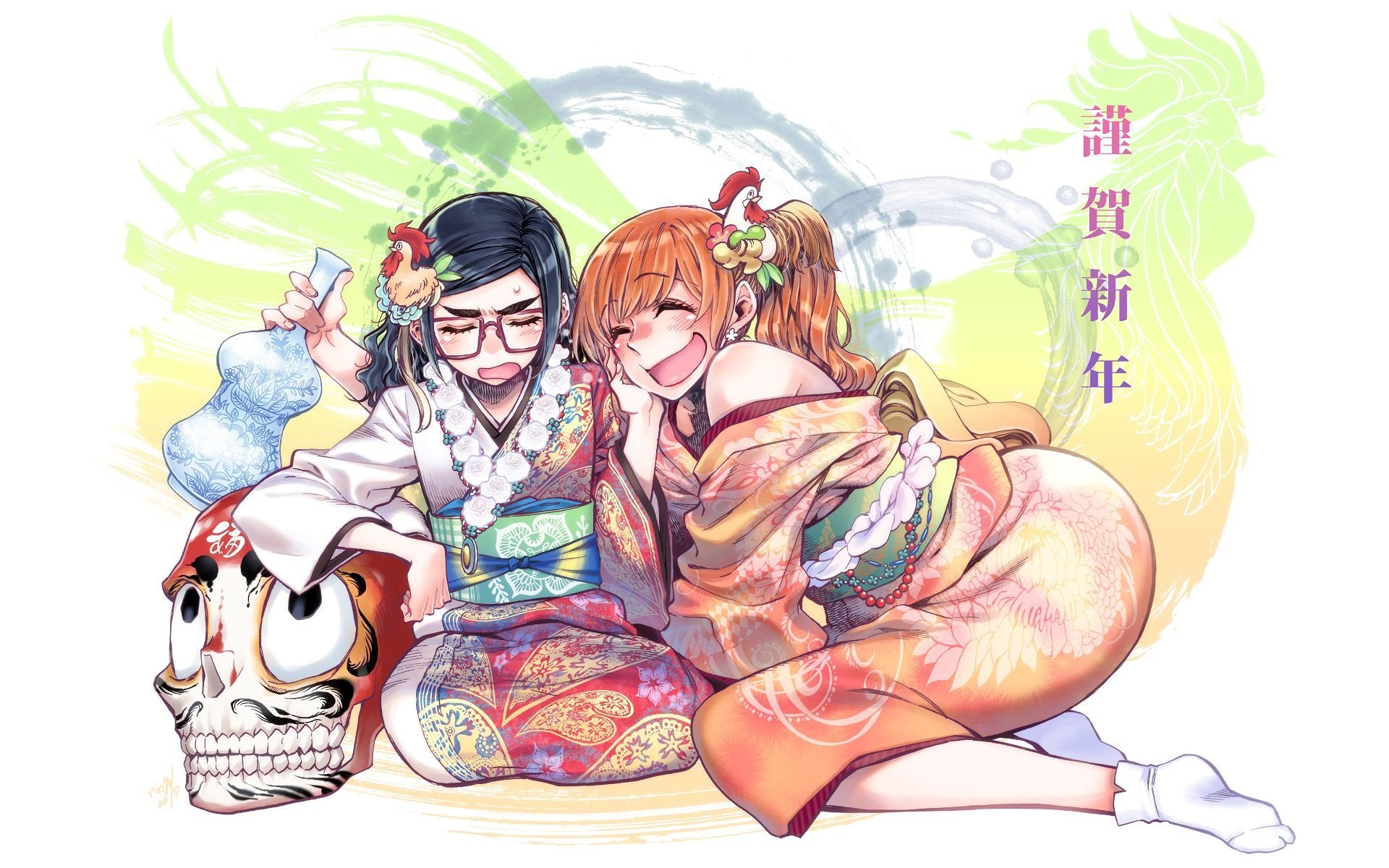 新年快乐,春节,谨贺新年,二次元