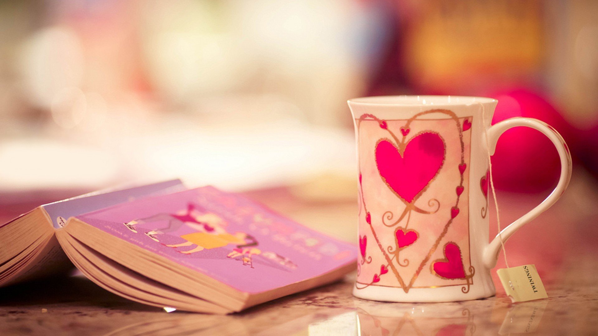 心动创意,爱心,杯子,书本